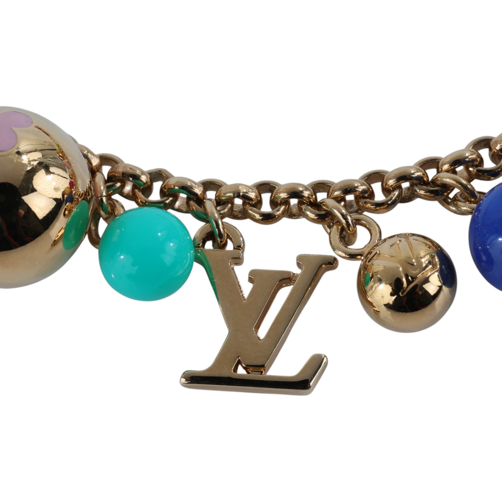路易威登 LOUIS VUITTON Porte Cles Chaine Grelots 吊飾 包掛 鑰匙圈 M62226 彩色F球球鑰匙圈 原廠盒子/防塵袋