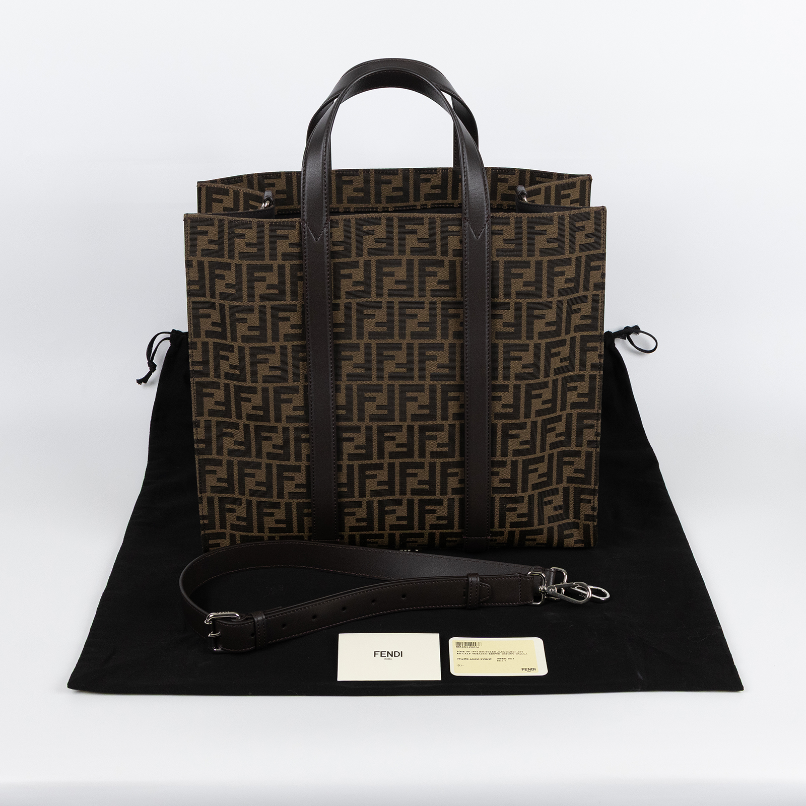 芬迪 FENDI Jacquard FF 手提包 肩背包 7VA390AG0M  防塵袋/背帶