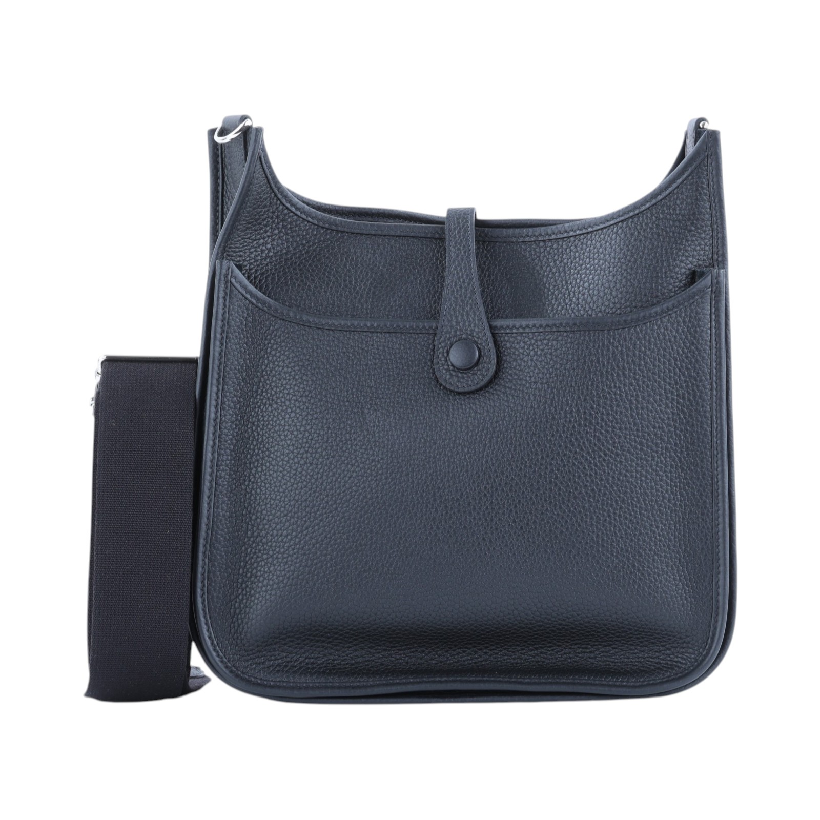 愛馬仕 Hermes Evelyne Bag 伊芙琳包 29 馬蹄型 銀色五金 黑色 H056277CK89 /W TS 003 AU  原廠盒子/防塵袋/國外購買證明影本