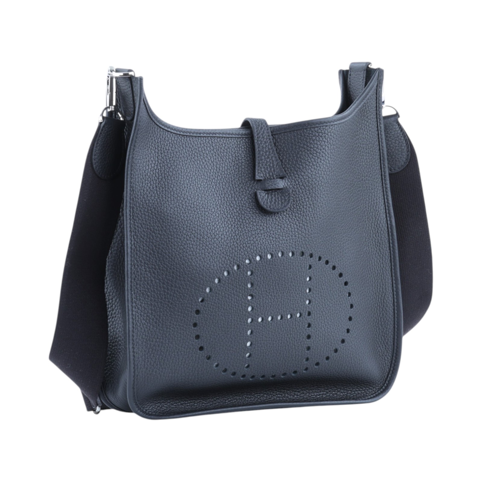 愛馬仕 Hermes Evelyne Bag 伊芙琳包 29 馬蹄型 銀色五金 黑色 H056277CK89 /W TS 003 AU  原廠盒子/防塵袋/國外購買證明影本