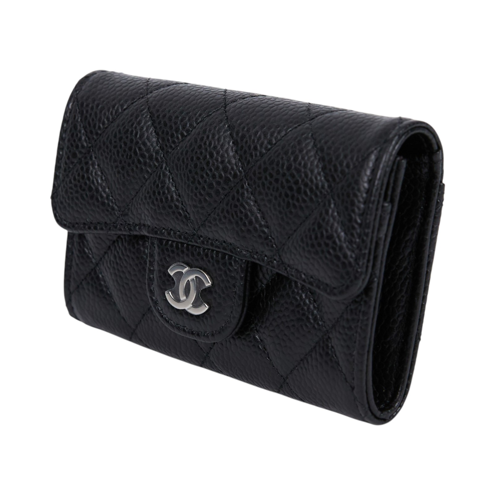 香奈兒 CHANEL CC LOGO 口蓋 卡片夾 錢包 AP0214 32開黑色荔枝卡包 原廠盒子/防塵袋/保證卡