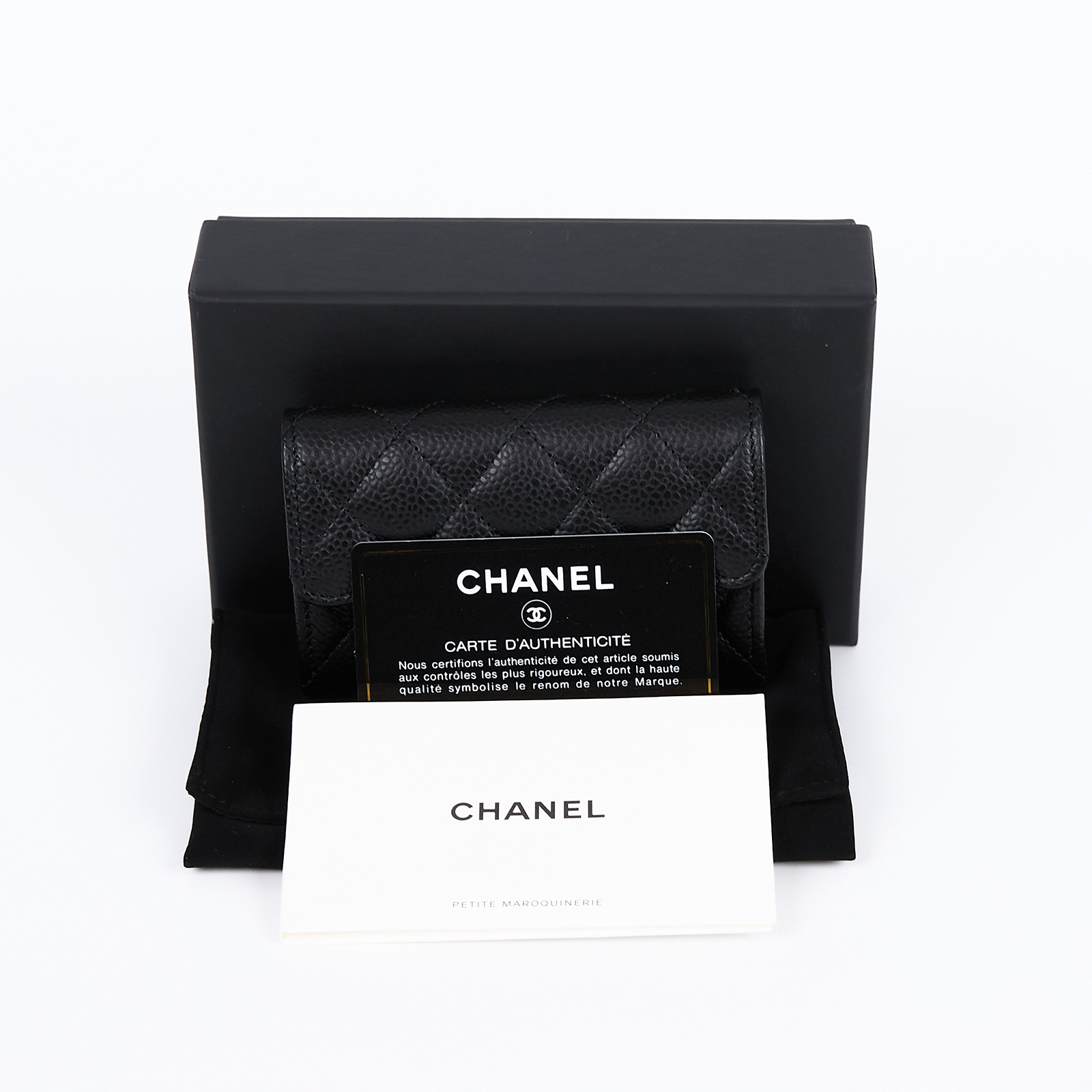 香奈兒 CHANEL CC LOGO 口蓋 卡片夾 錢包 AP0214 32開黑色荔枝卡包 原廠盒子/防塵袋/保證卡