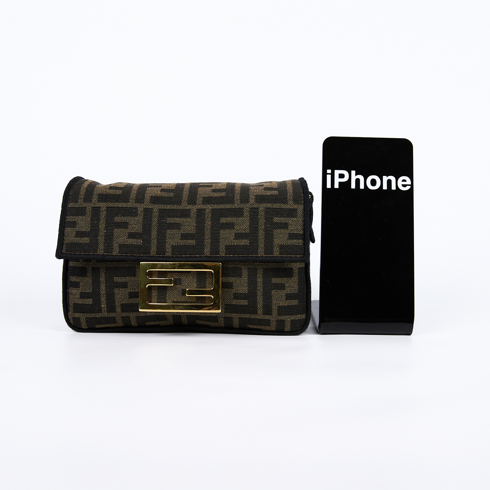 芬迪 FENDI Baguette  8BS017A6V5 棕FF迷你法棍包 防塵袋/背帶