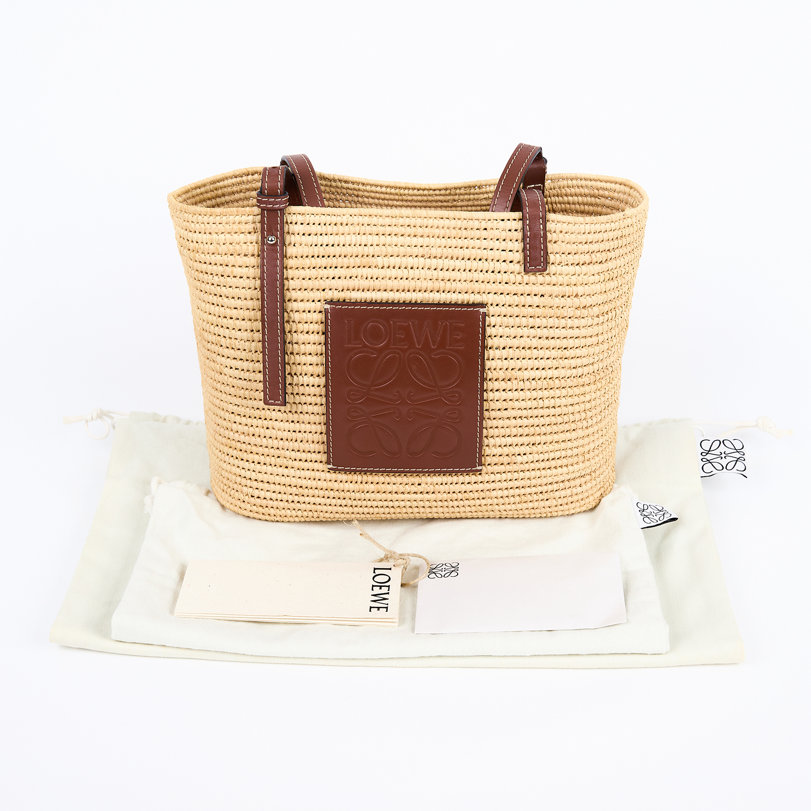 羅意威 LOEWE Square Basket 手袋 小型 A223099X02 草編SQUARE BASKET SMALL 草編包 防塵袋