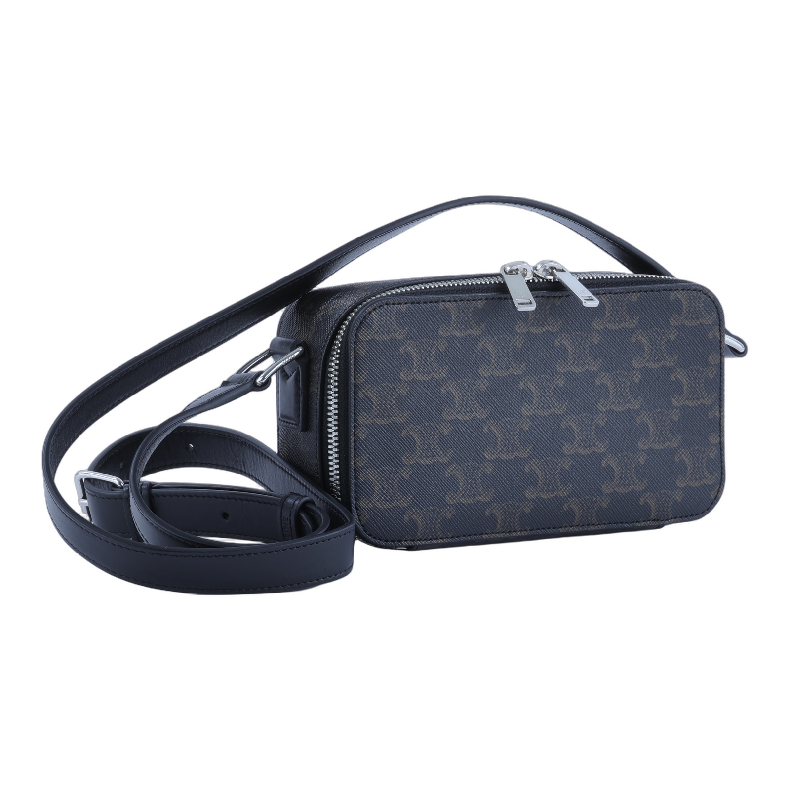 思琳 CELINE 標誌印花 牛皮革迷你型盒形 郵差包 114902EVJ 凱旋MINI MESSENGER BOX 無附屬品