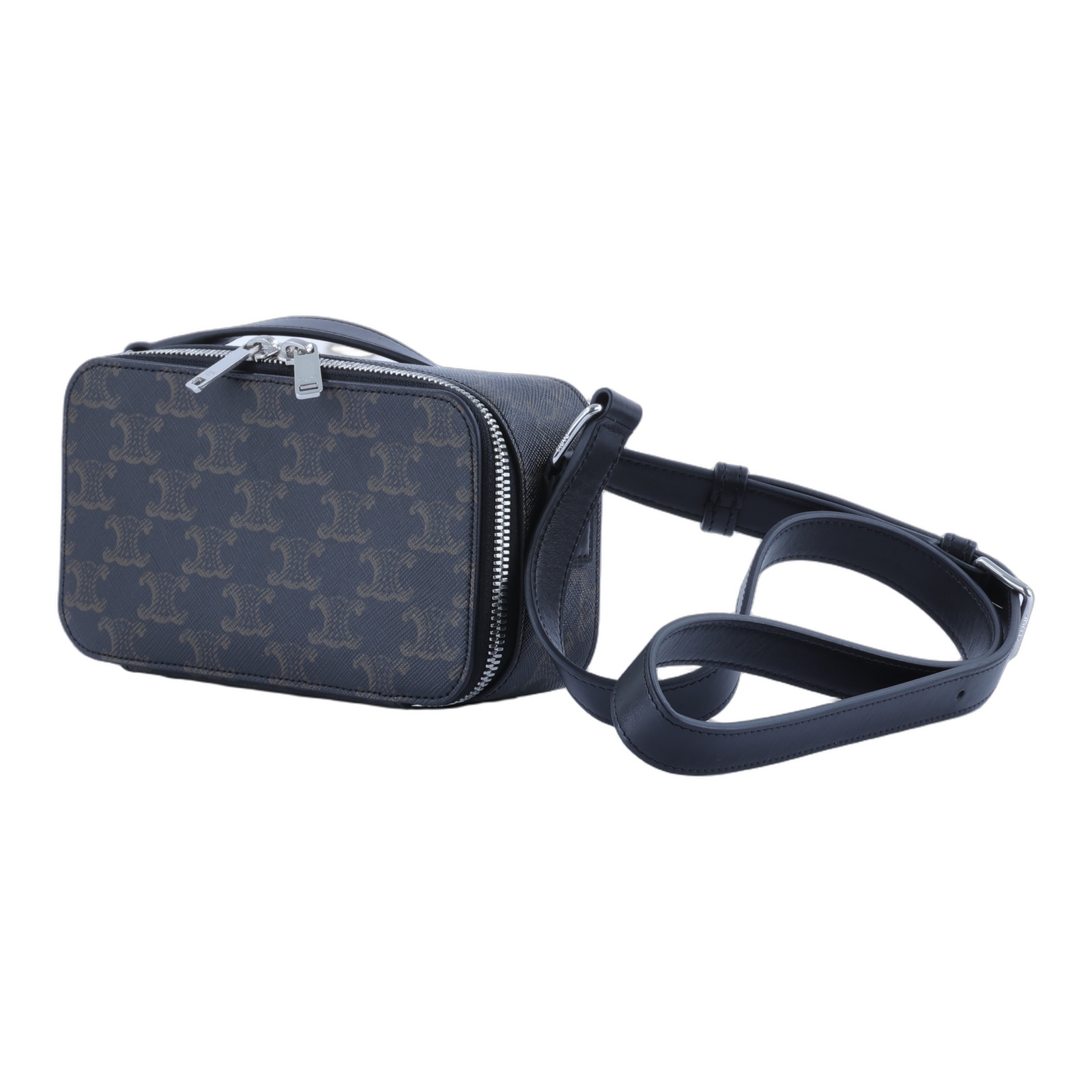 思琳 CELINE 標誌印花 牛皮革迷你型盒形 郵差包 114902EVJ 凱旋MINI MESSENGER BOX 無附屬品
