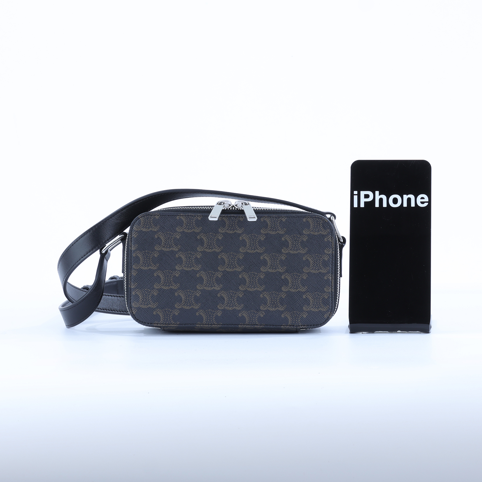 思琳 CELINE 標誌印花 牛皮革迷你型盒形 郵差包 114902EVJ 凱旋MINI MESSENGER BOX 無附屬品