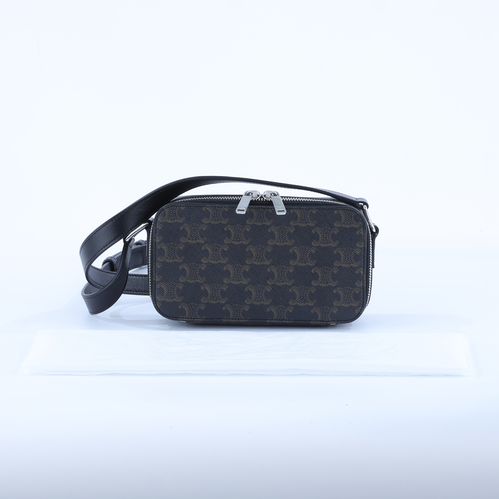 思琳 CELINE 標誌印花 牛皮革迷你型盒形 郵差包 114902EVJ 凱旋MINI MESSENGER BOX 無附屬品