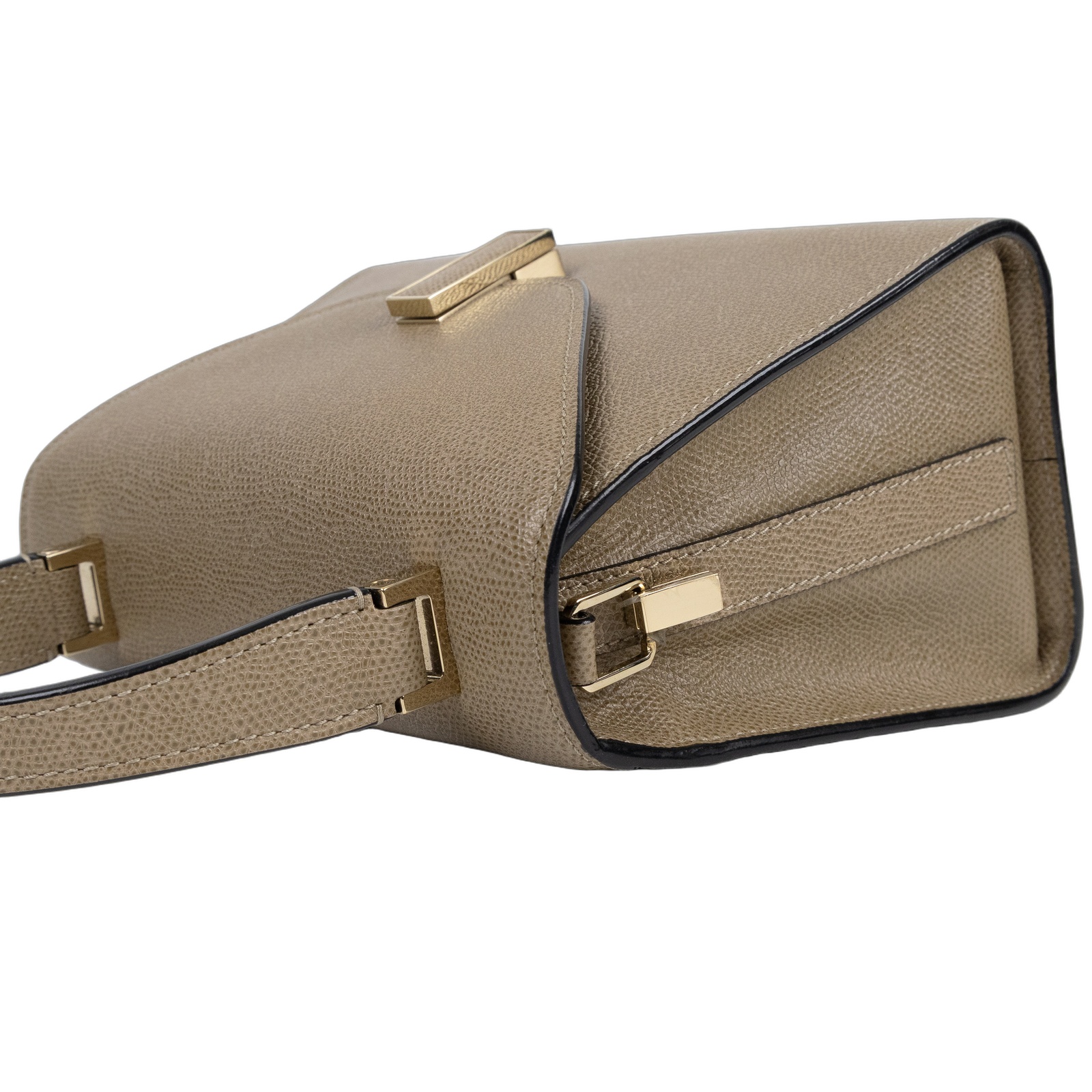 萬萊斯特 VALEXTRA Iside Top handle mini 手提包 WBES0036028LOC99 灰棕ISIDE MINI 背帶/防塵袋