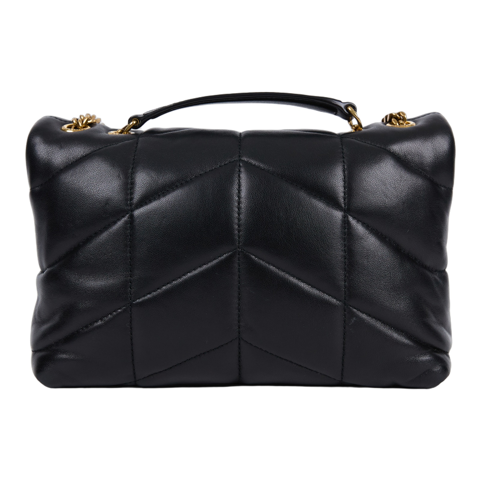 聖羅蘭 YSL SAINT LAURENT Puffer 絎縫 亮面粒面皮革 TOY 手袋 肩背包 金色五金 759337AAC9A  防塵袋