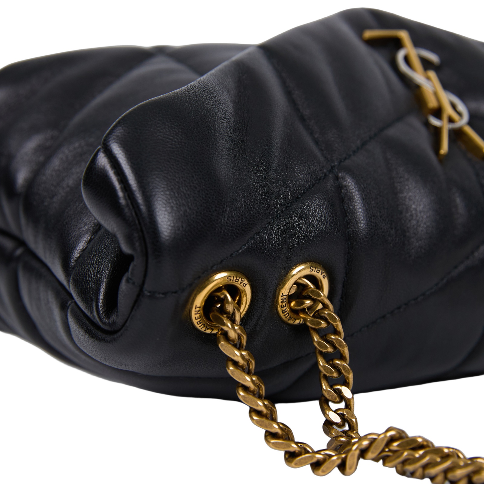 聖羅蘭 YSL SAINT LAURENT Puffer 絎縫 亮面粒面皮革 TOY 手袋 肩背包 金色五金 759337AAC9A  防塵袋