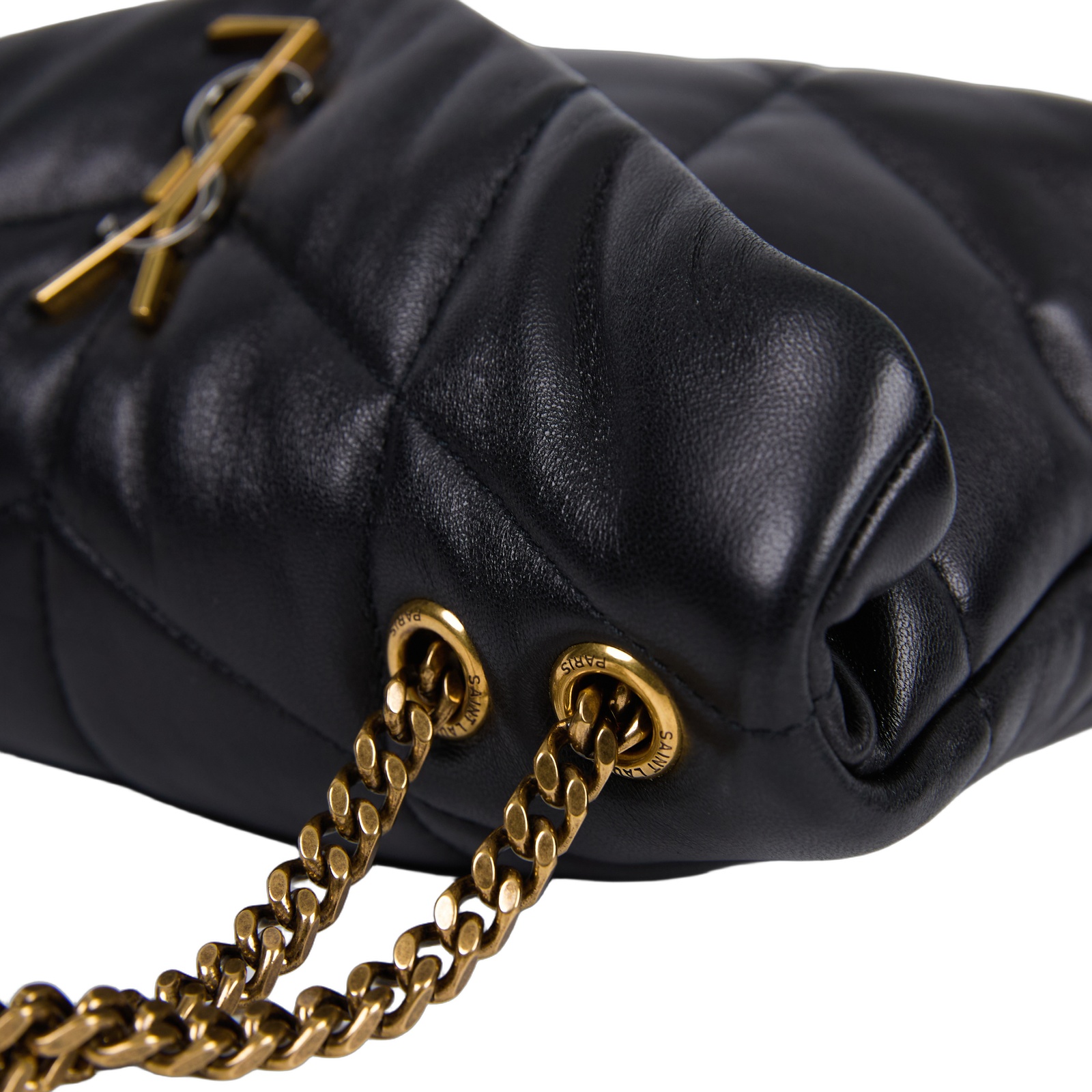 聖羅蘭 YSL SAINT LAURENT Puffer 絎縫 亮面粒面皮革 TOY 手袋 肩背包 金色五金 759337AAC9A  防塵袋