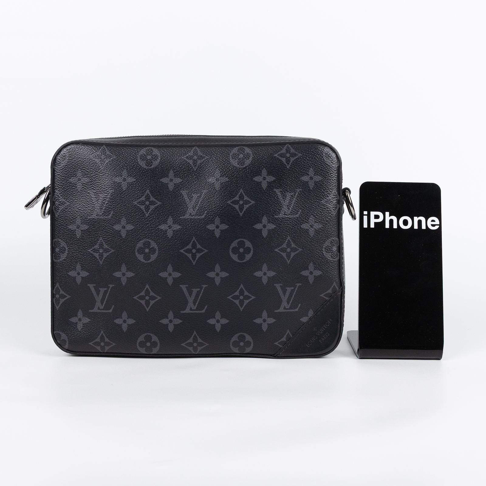 路易威登 LOUIS VUITTON Trio 郵差包 Eclipse帆布 黑色 灰色 M69443 晶片款  防塵袋/國外購買證明/pouch/背帶