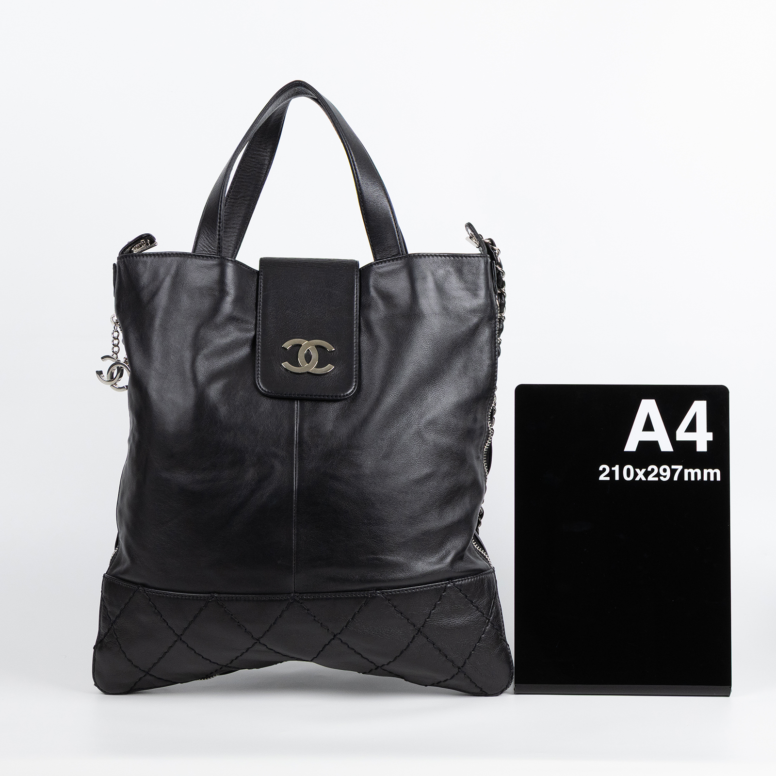 香奈兒 CHANEL CC logo 手提包 肩背包 托特包  11開黑托特2WAY 無附屬品