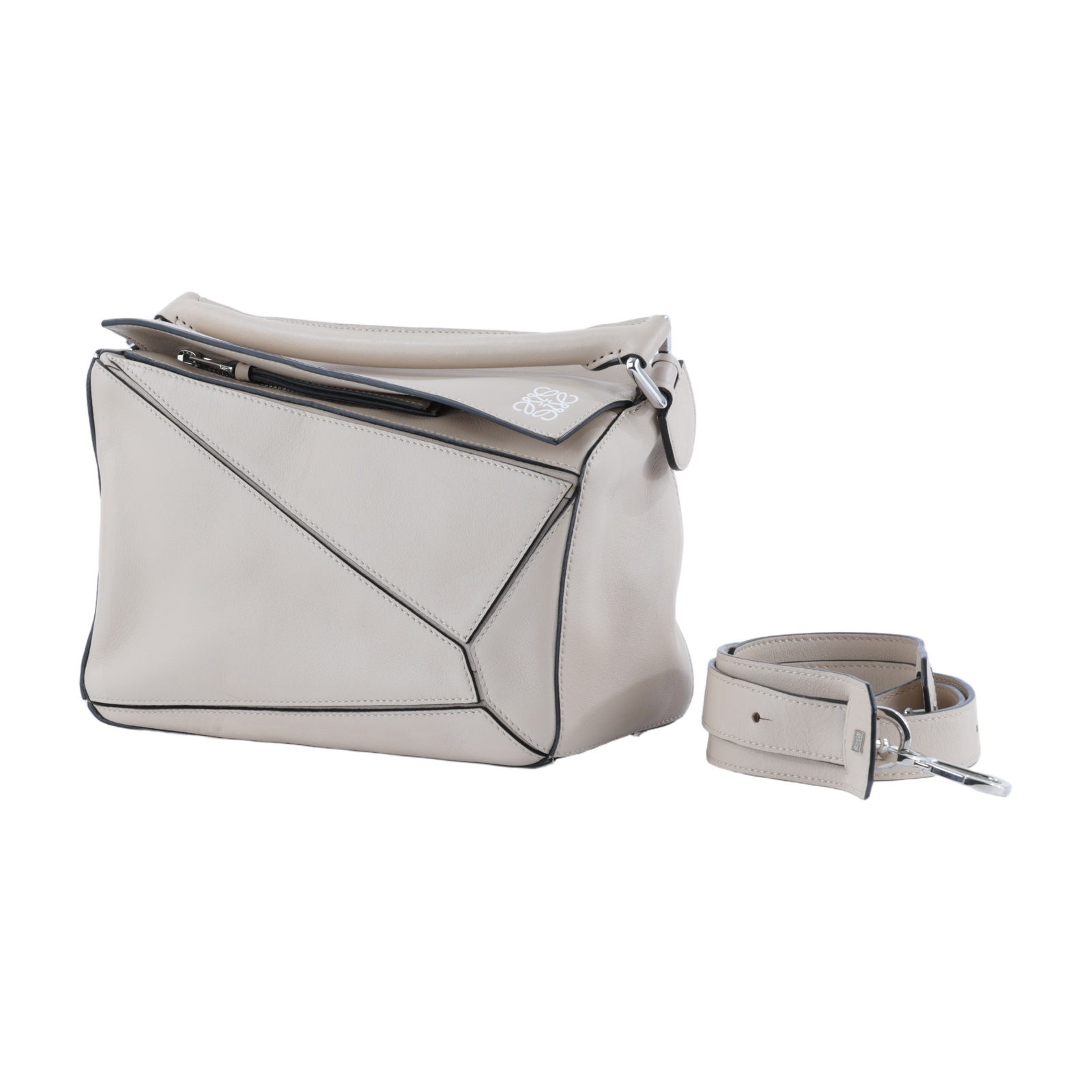 羅意威 LOEWE Small Puzzle bag 肩背包 斜背包 A510S20X14 米膚色PUZZLE SMALL 背帶