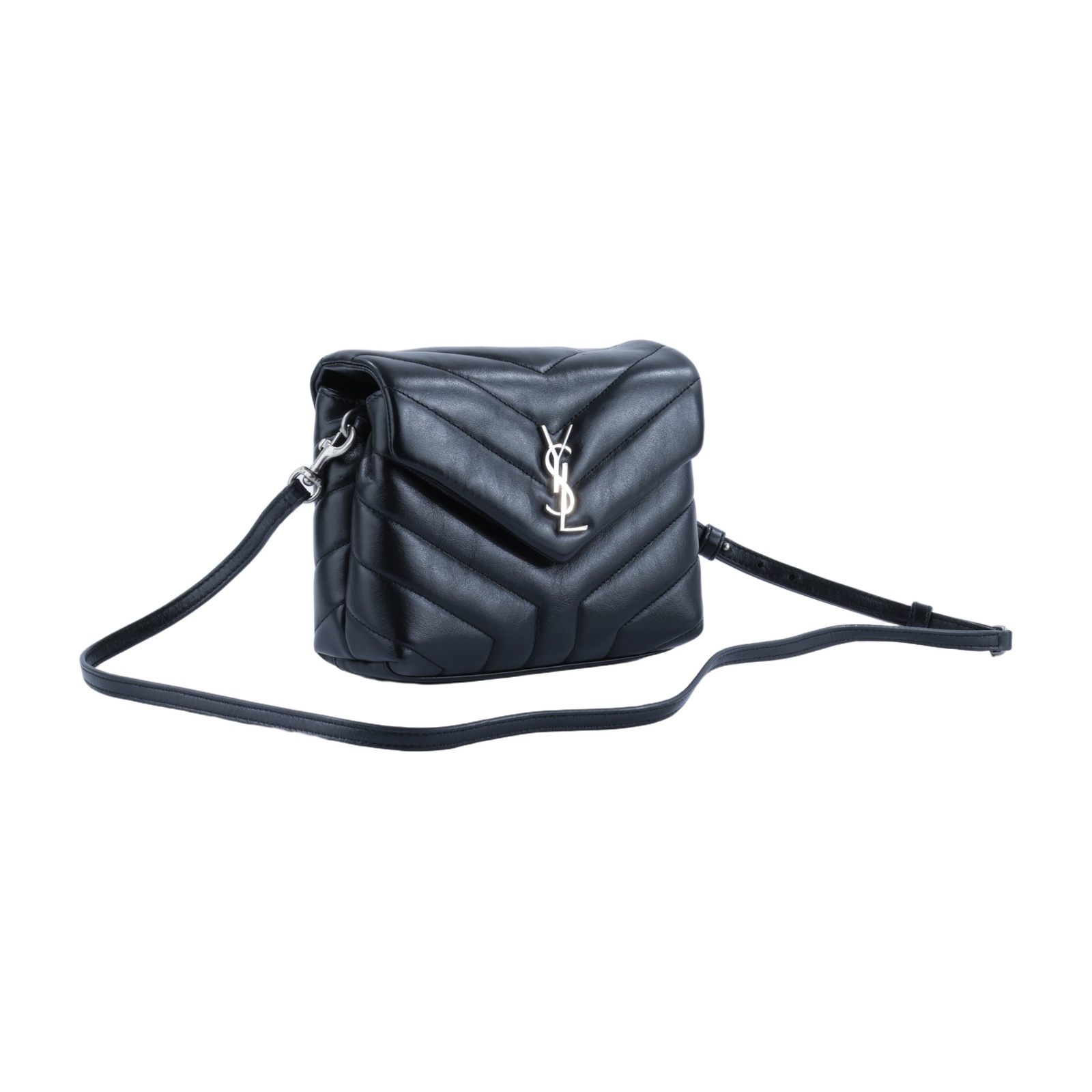 聖羅蘭 YSL SAINT LAURENT Loulou 絎縫 皮革 TOY 手袋 金色五金 467072DV707 黑金LOULOU TOY 防塵袋