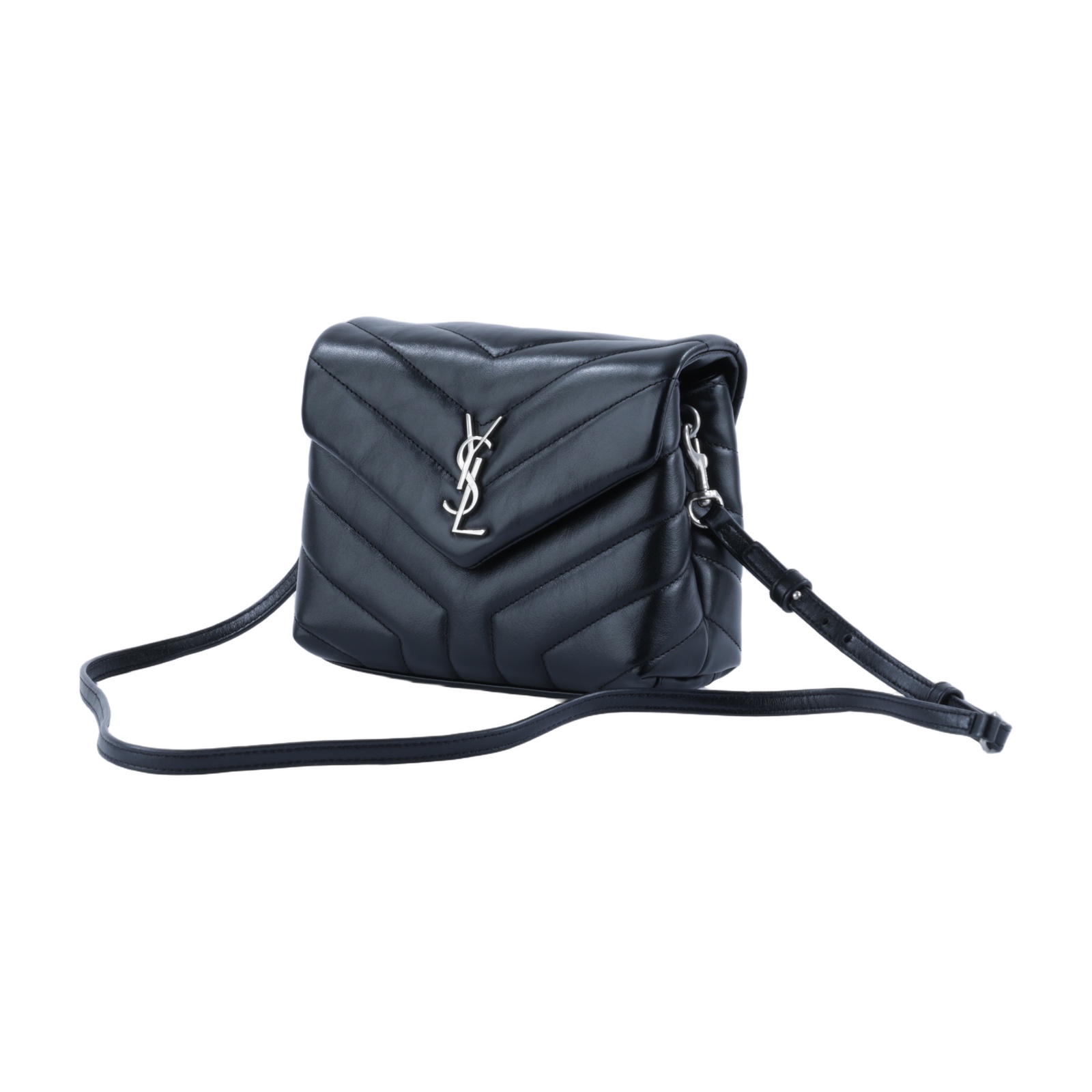 聖羅蘭 YSL SAINT LAURENT Loulou 絎縫 皮革 TOY 手袋 金色五金 467072DV707 黑金LOULOU TOY 防塵袋
