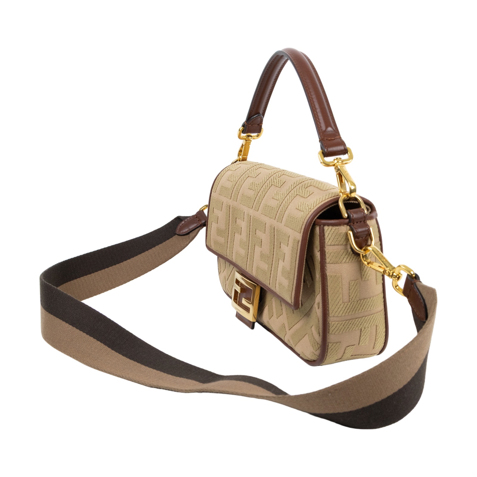 芬迪 FENDI Baguette 手提包 肩背包 斜背包 法棍包 8BR600AC90 卡其帆布BAGUETTE 防塵袋/背帶2