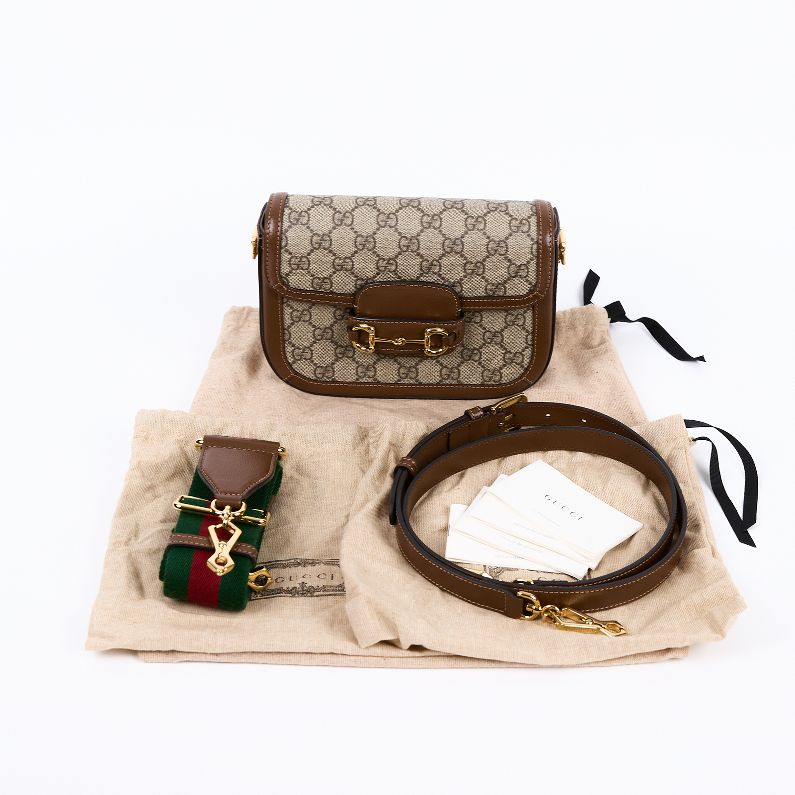 古馳 GUCCI Horsebit 1955 迷你 馬鞍包 658574 HUHHG 棕1955 MINI 防塵袋/背帶2