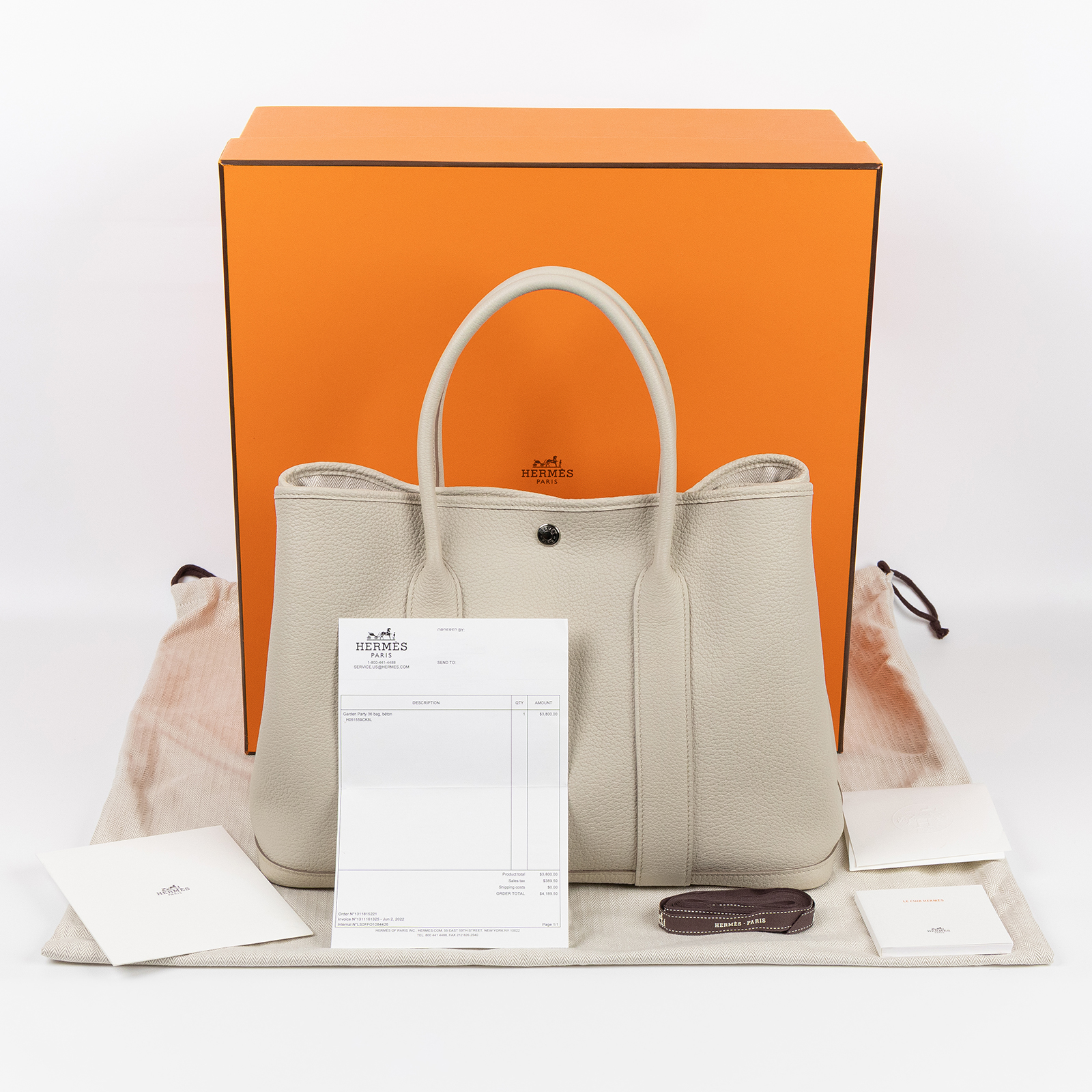 愛馬仕 Hermes Garden Party 花園派對包 36 銀色五金 冰川灰色 H051559CK8L /Z GS 001 HI  原廠盒子/防塵袋/國外購買證明