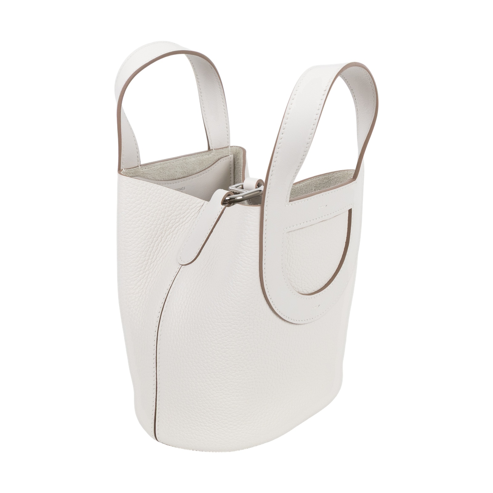 愛馬仕 Hermes In The Loop 18  豬鼻 菜籃子包 銀色五金 珍珠灰色 H084274CKBF /W PU 003 NI  原廠盒子/防塵袋/取貨單據
