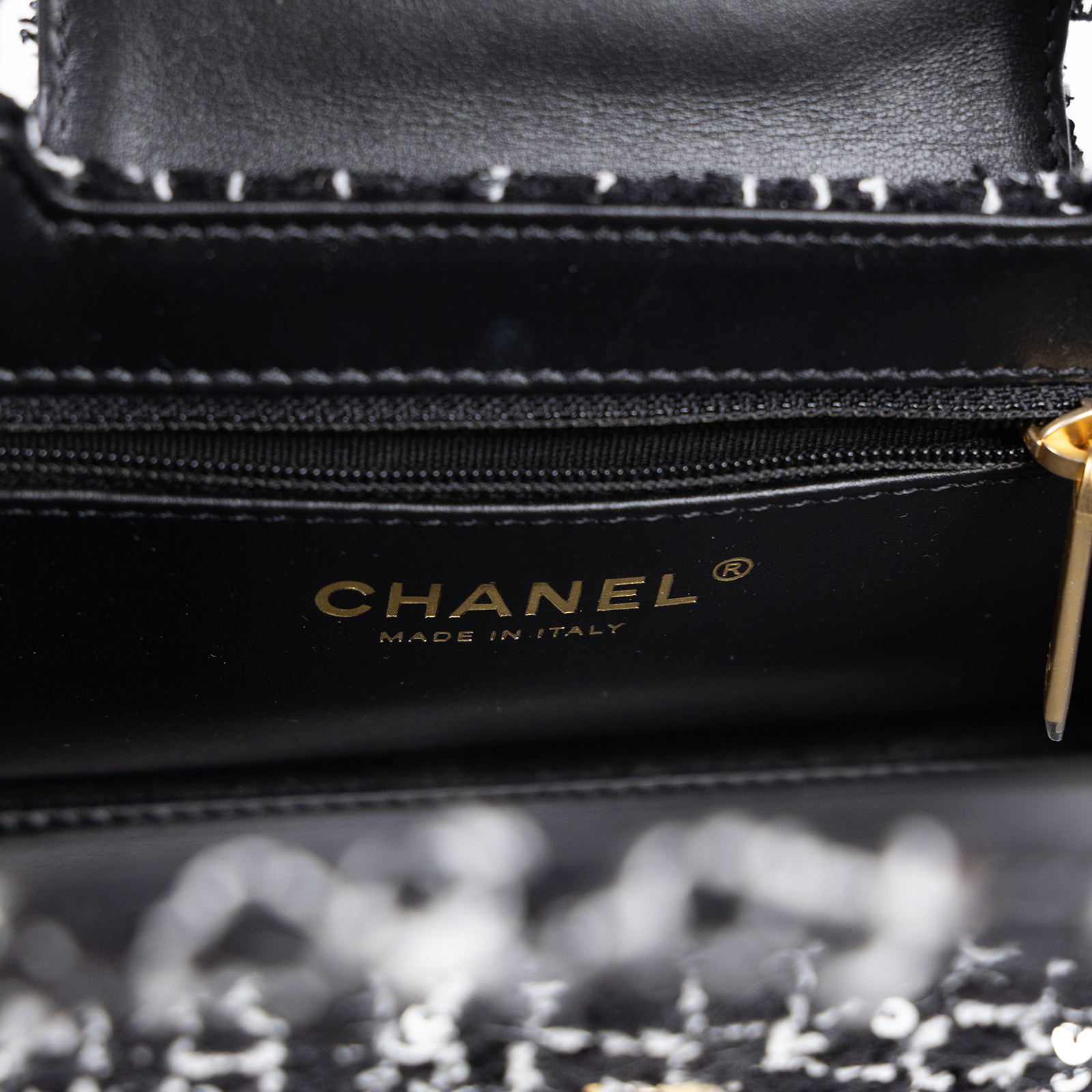 香奈兒 CHANEL Kelly Nano 手提 斜背包 AS4416_TWEED 晶片款 黑毛呢亮片KELLY包 防塵袋