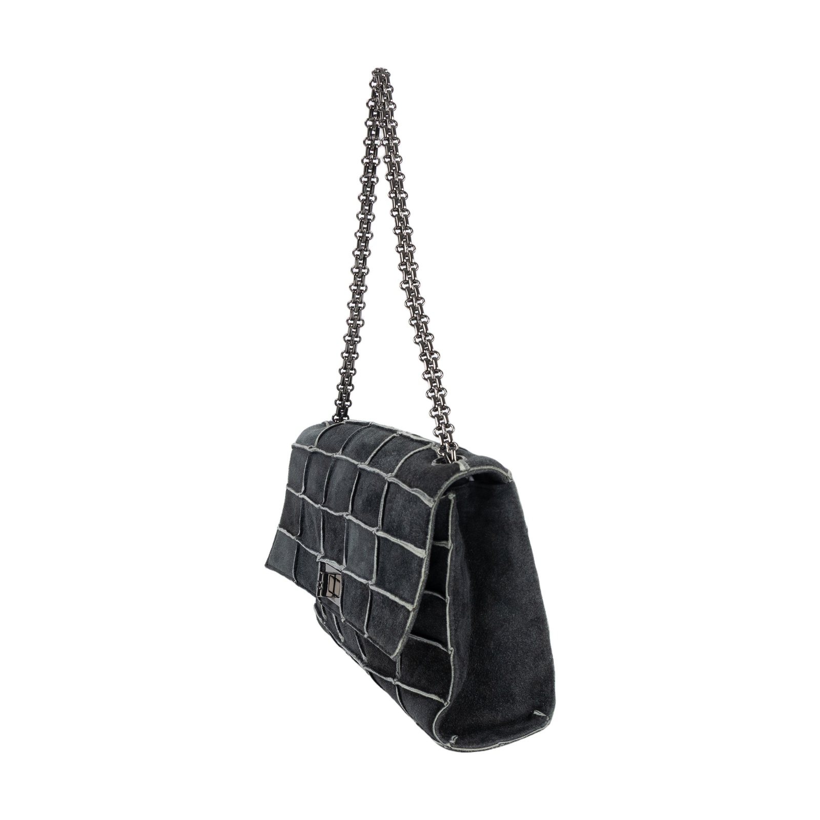香奈兒 CHANEL 2.55 Reissue 肩背包  黑麂皮格紋2.55鍊包 防塵袋/保證卡