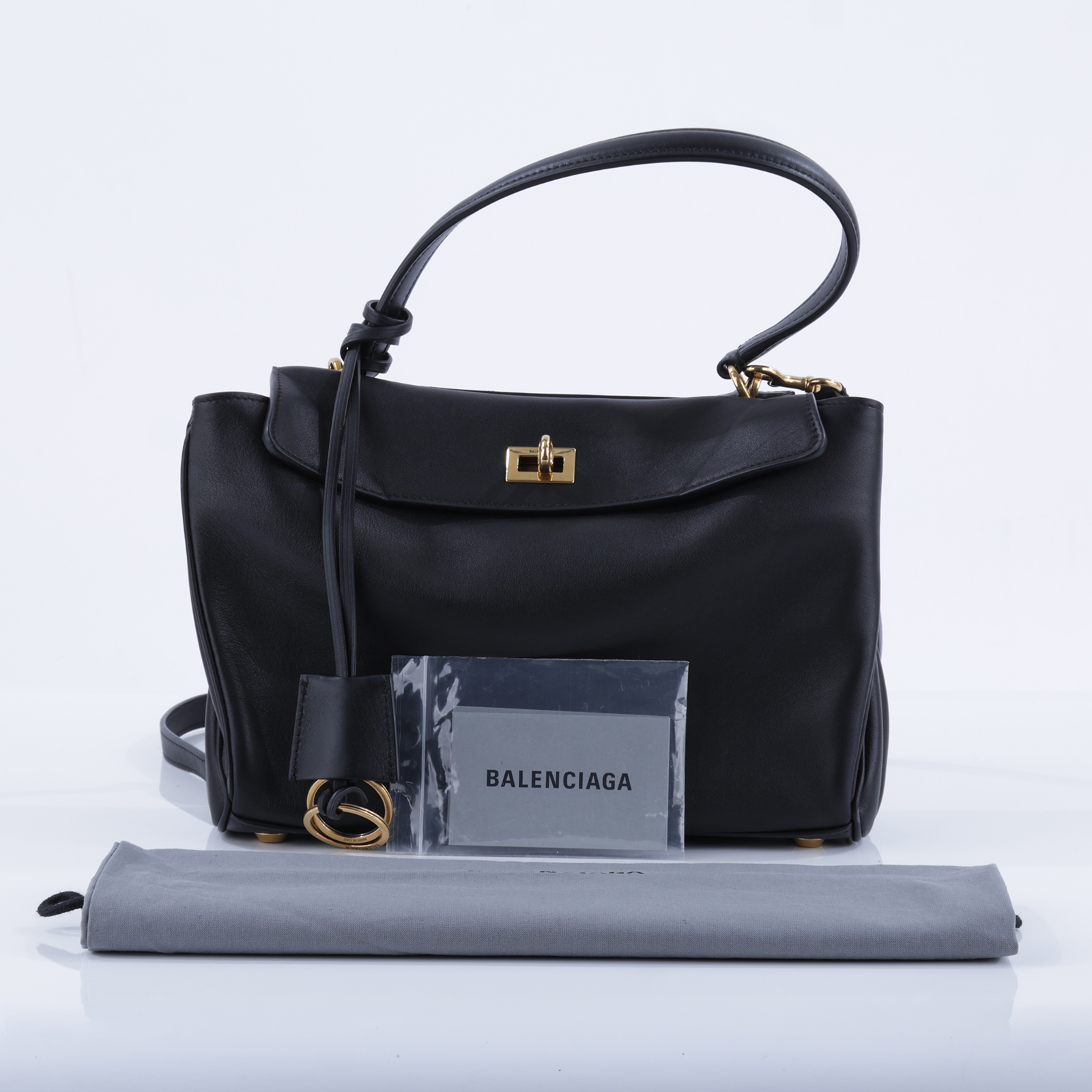 巴黎世家 BALENCIAGA Rodeo Small 手提包 金色五金 7897792AA4V 黑金RODEO SMALL 防塵袋/背帶/吊牌