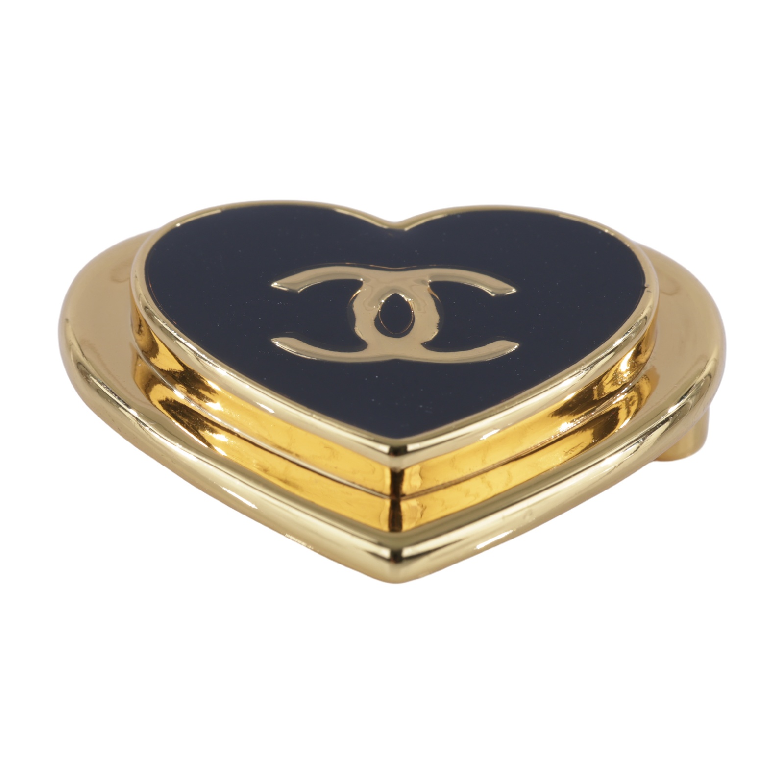 香奈兒 CHANEL CC LOGO 胸針 ABH180 B23545B26 P 黑色愛心胸針 無附屬品