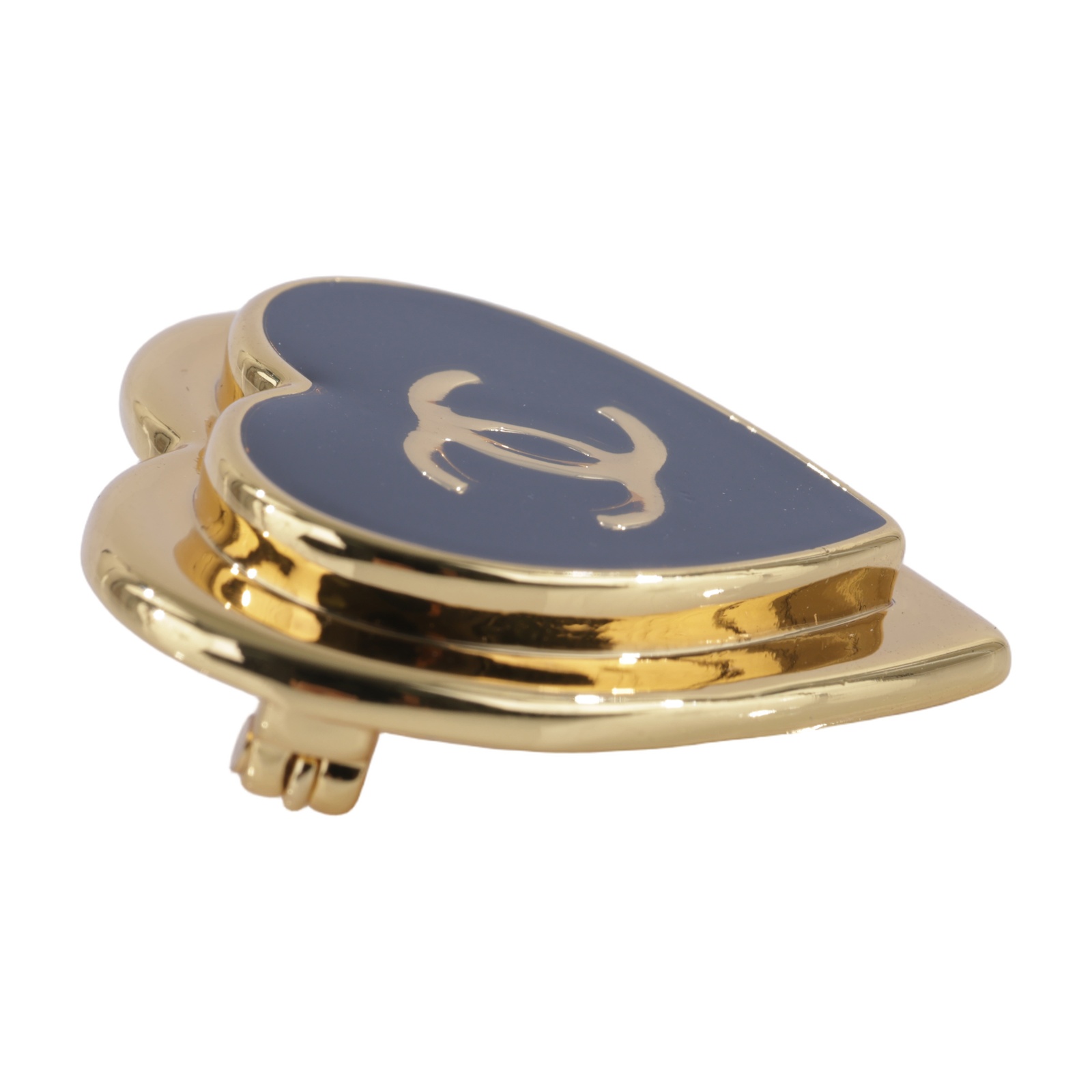 香奈兒 CHANEL CC LOGO 胸針 ABH180 B23545B26 P 黑色愛心胸針 無附屬品