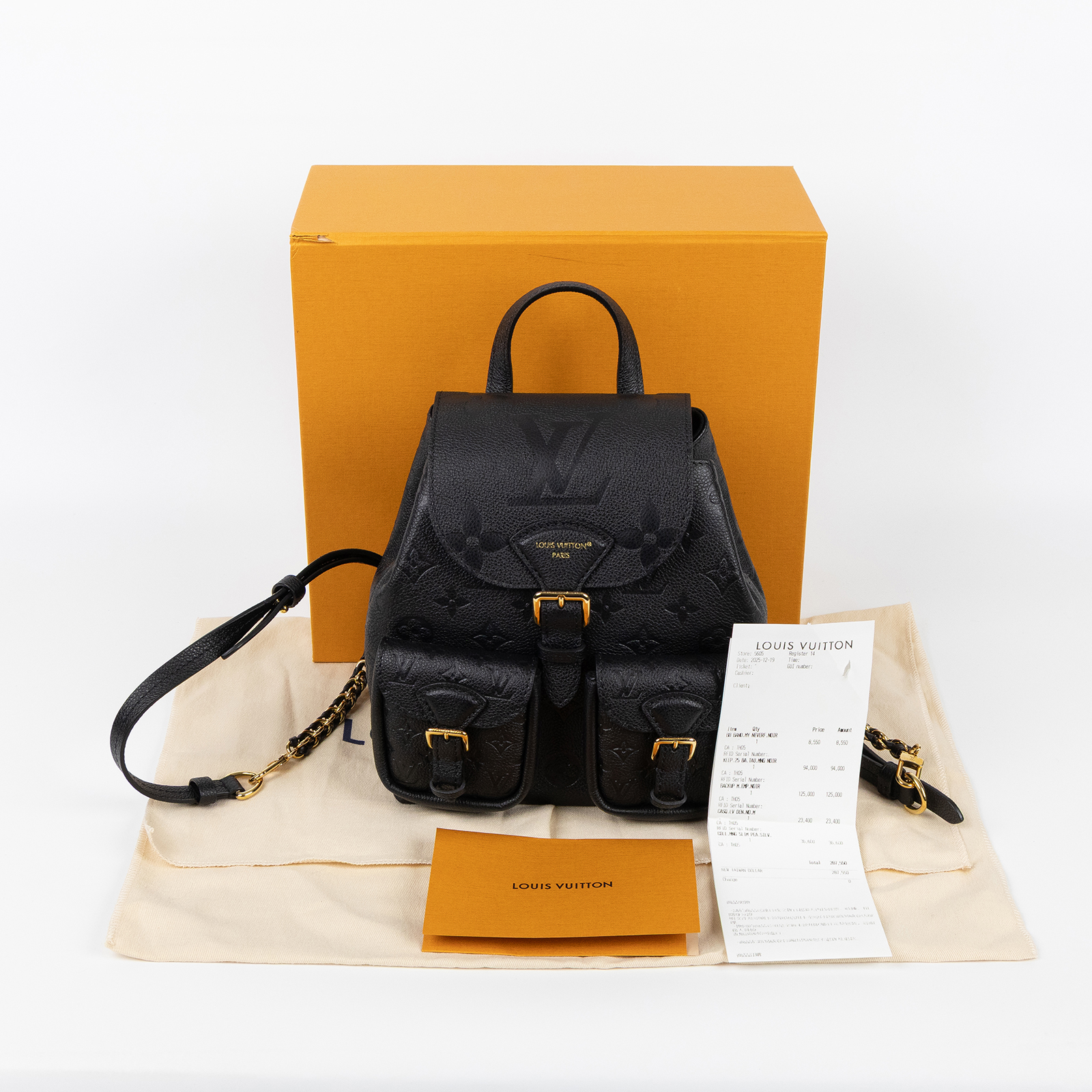 路易威登 LOUIS VUITTON Backup 後背包 黑色 M47072 晶片款 黑原花壓紋後背包 原廠盒子/防塵袋/購買證明