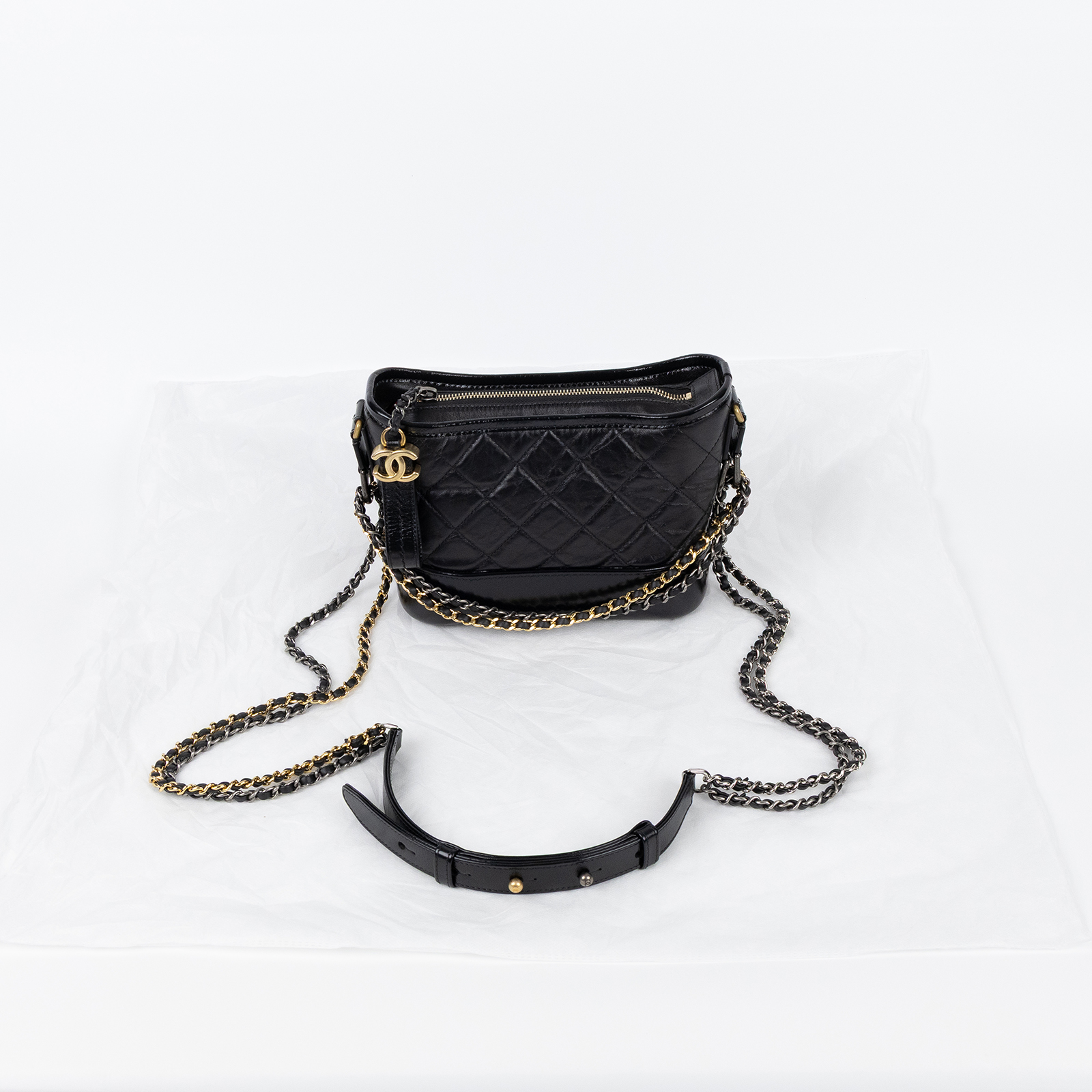 香奈兒 CHANEL 流浪包 小型 A91810 晶片款 黑流浪包小號 無附屬品
