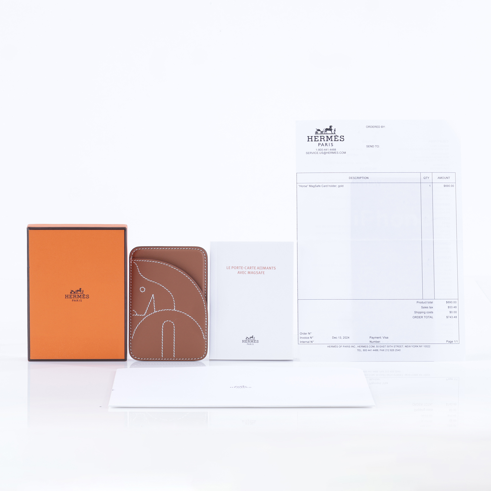 愛馬仕 Hermes Hermès 駿馬 MagSafe卡夾 H0002741v37 /W FS 160 GX  原廠盒子/購買證明