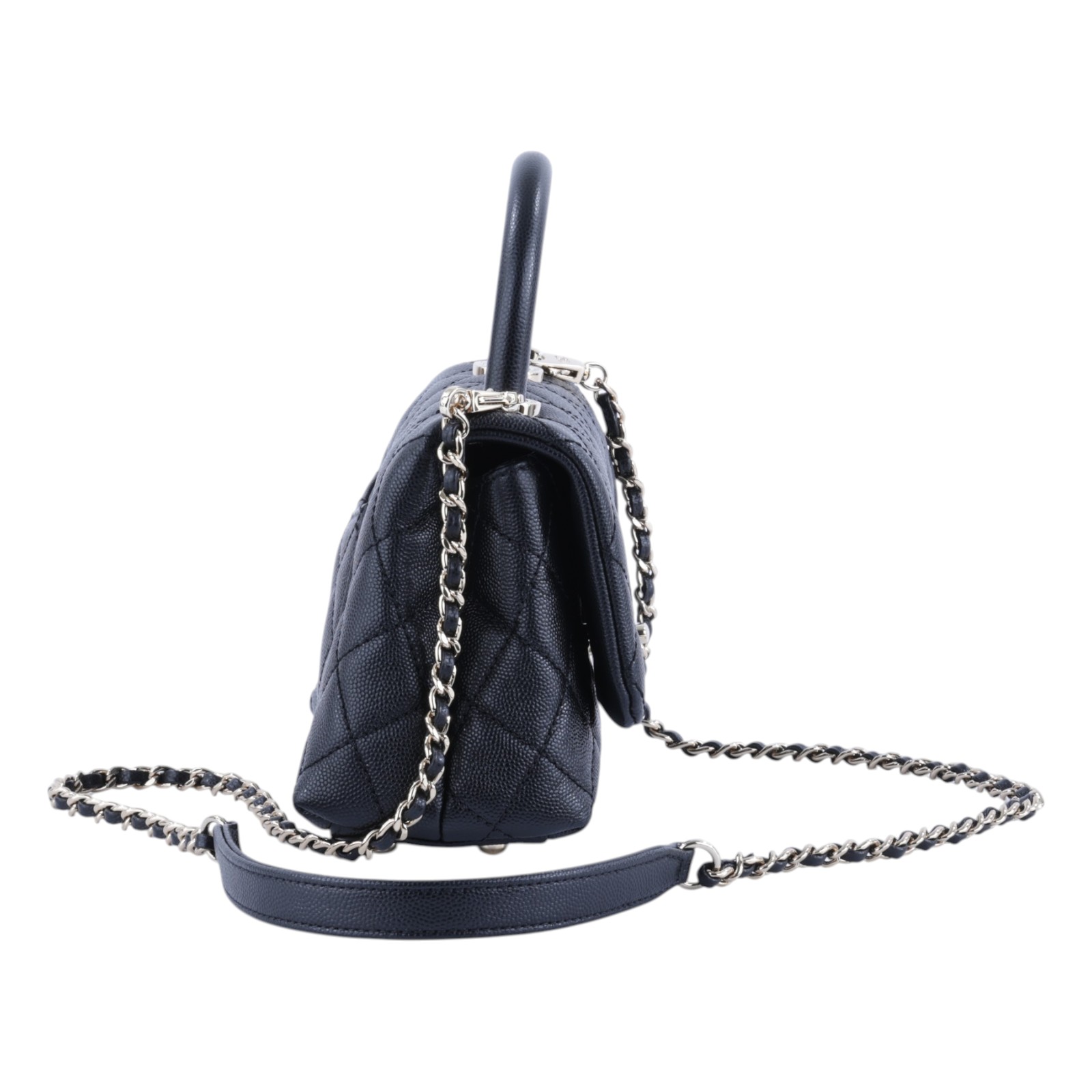 香奈兒 CHANEL Handle 迷你 手提 口蓋包 AS2215 30開黑荔枝MINI COCO HANDLE 原廠盒子/防塵袋/保證卡