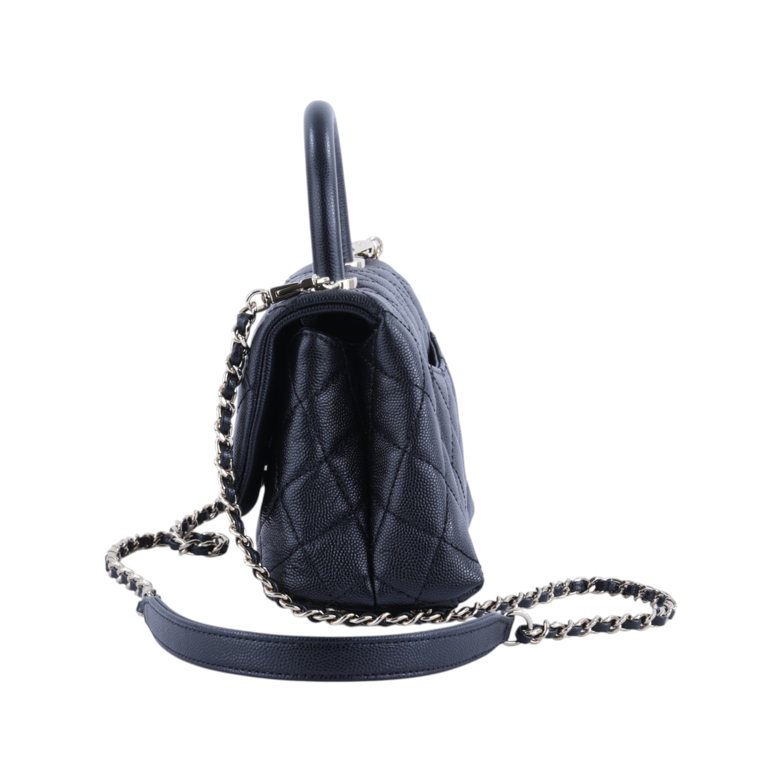 香奈兒 CHANEL Handle 迷你 手提 口蓋包 AS2215 30開黑荔枝MINI COCO HANDLE 原廠盒子/防塵袋/保證卡