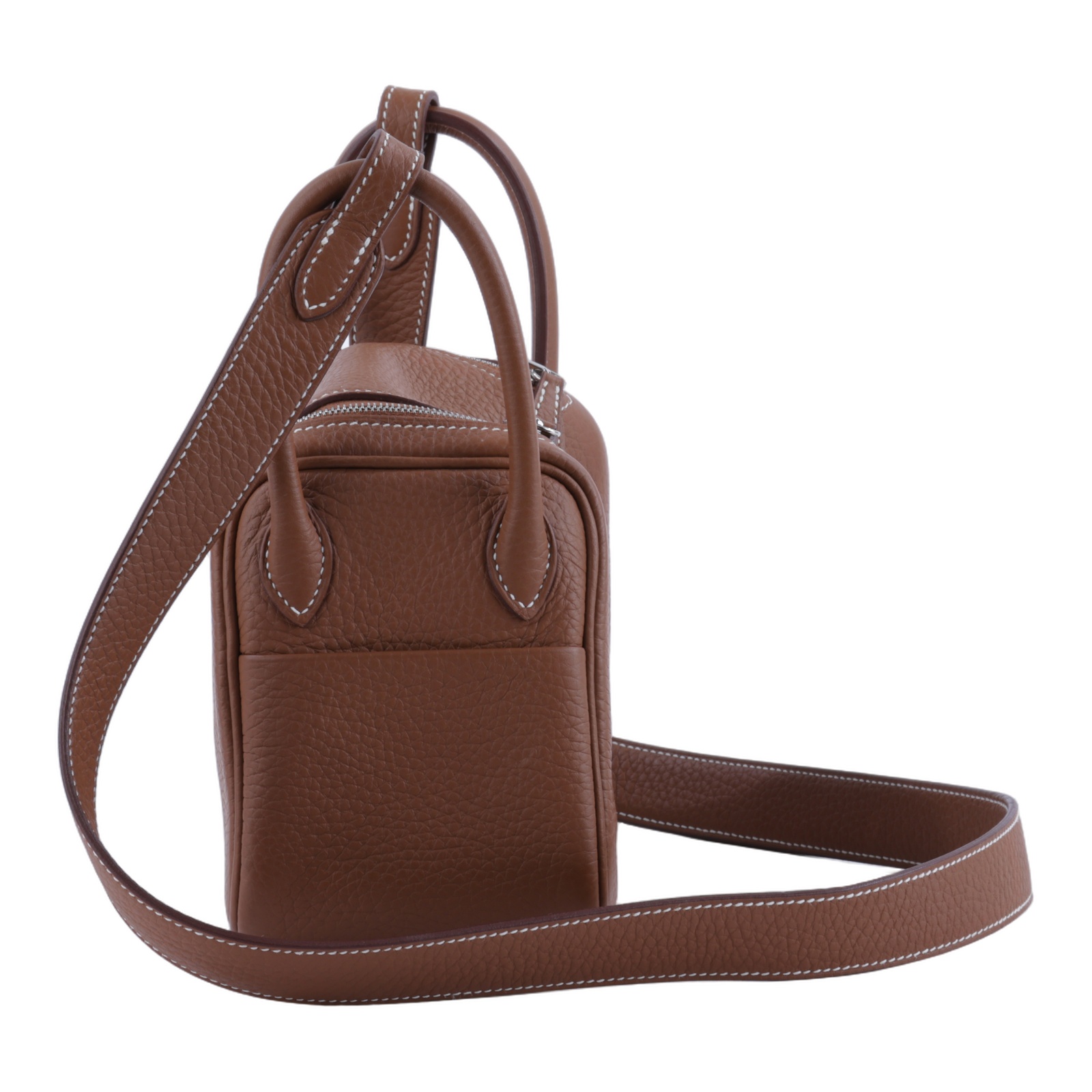 愛馬仕 Hermes Lindy II 琳迪包 迷你 銀色五金 金棕色 H085956CK37 /W TC 082 AI  原廠盒子/防塵袋/國外購買證明影本