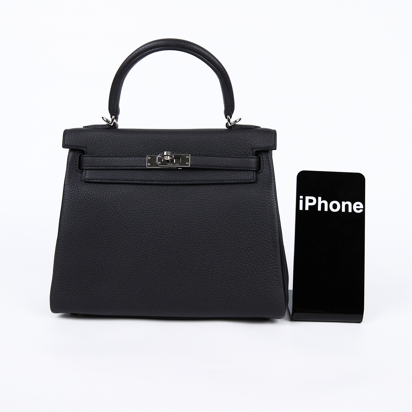 愛馬仕 Hermes Kelly II Retourne 25 銀色五金 黑色 H044624CK89 /W CT 674 PW  防塵袋/國外購買證明/鎖組/背帶