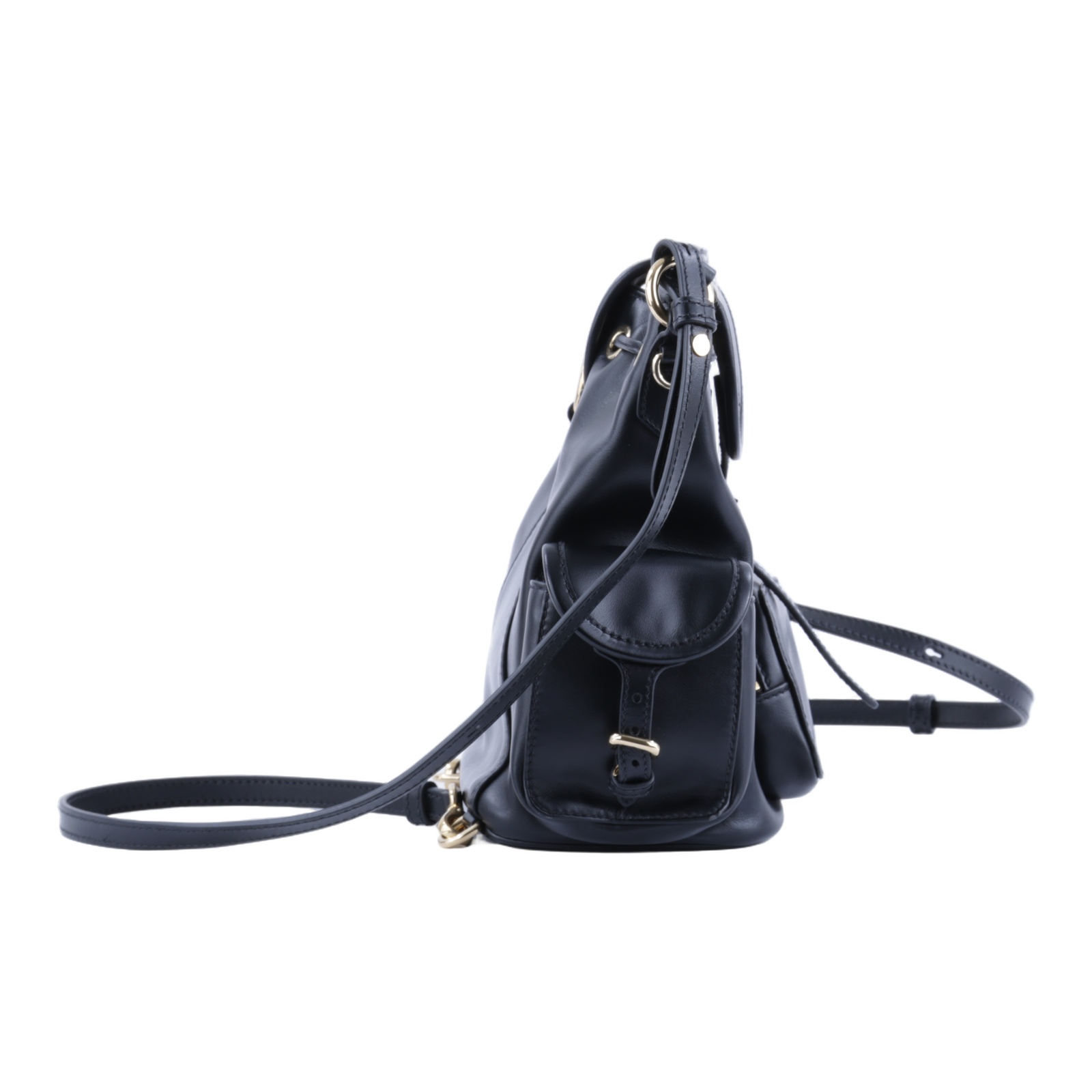 繆繆 MIU MIU 皮革背囊 5BZ043_2CRW 黑色皮革後背包 無附屬品