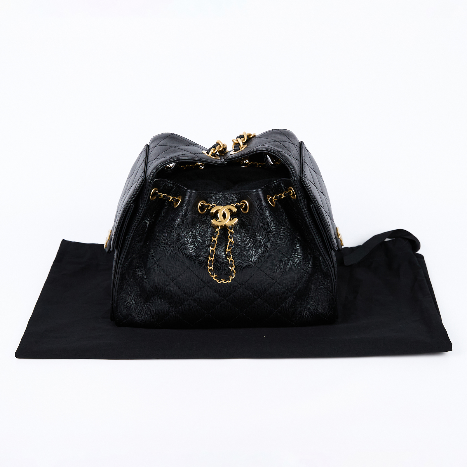 香奈兒 CHANEL 25 小型包 AS5293 晶片款 黑金荔枝25包 小號 防塵袋