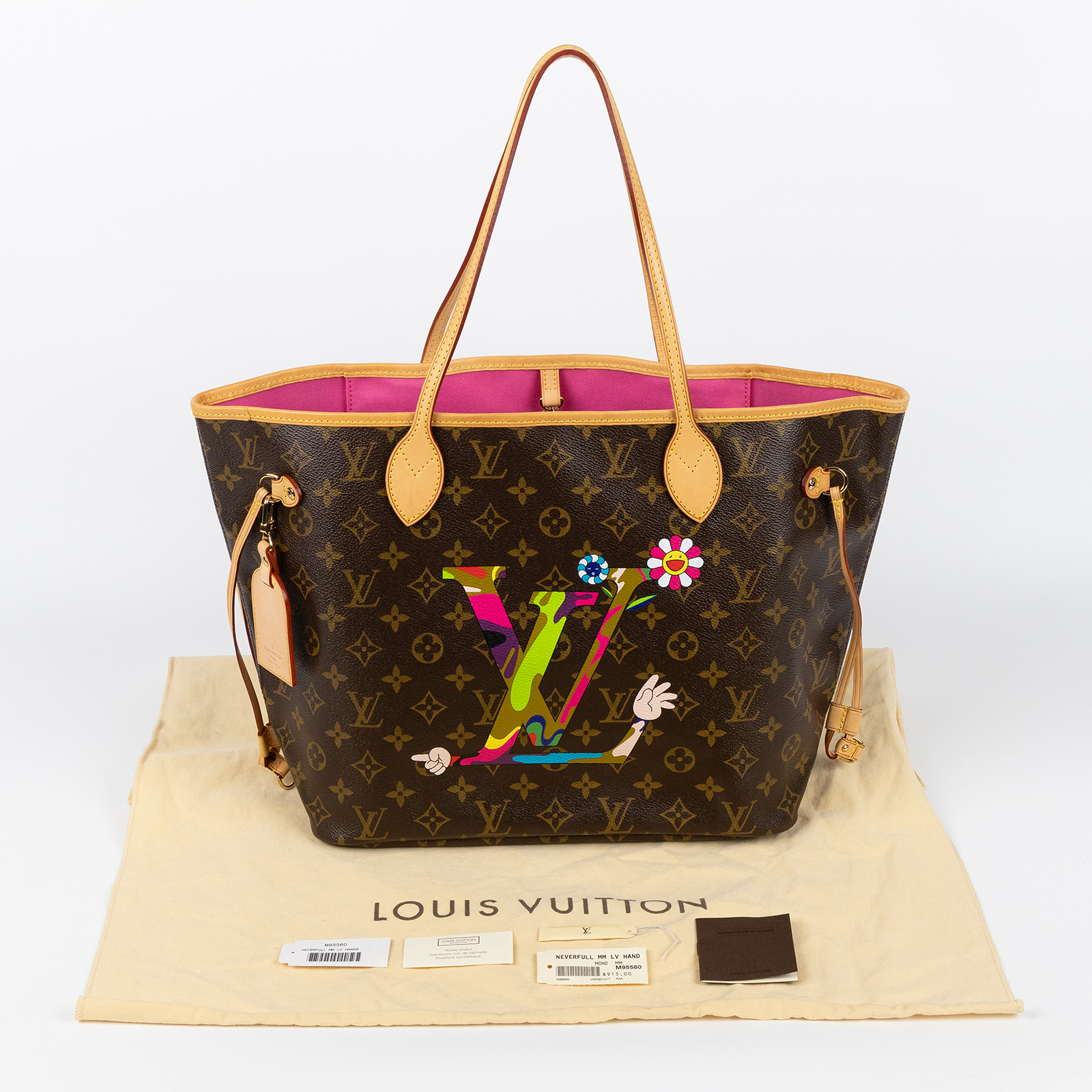 路易威登 LOUIS VUITTON Neverfull MM 托特包 村上隆 聯名 M95560 原花村上隆NERVERFULL MM 防塵袋