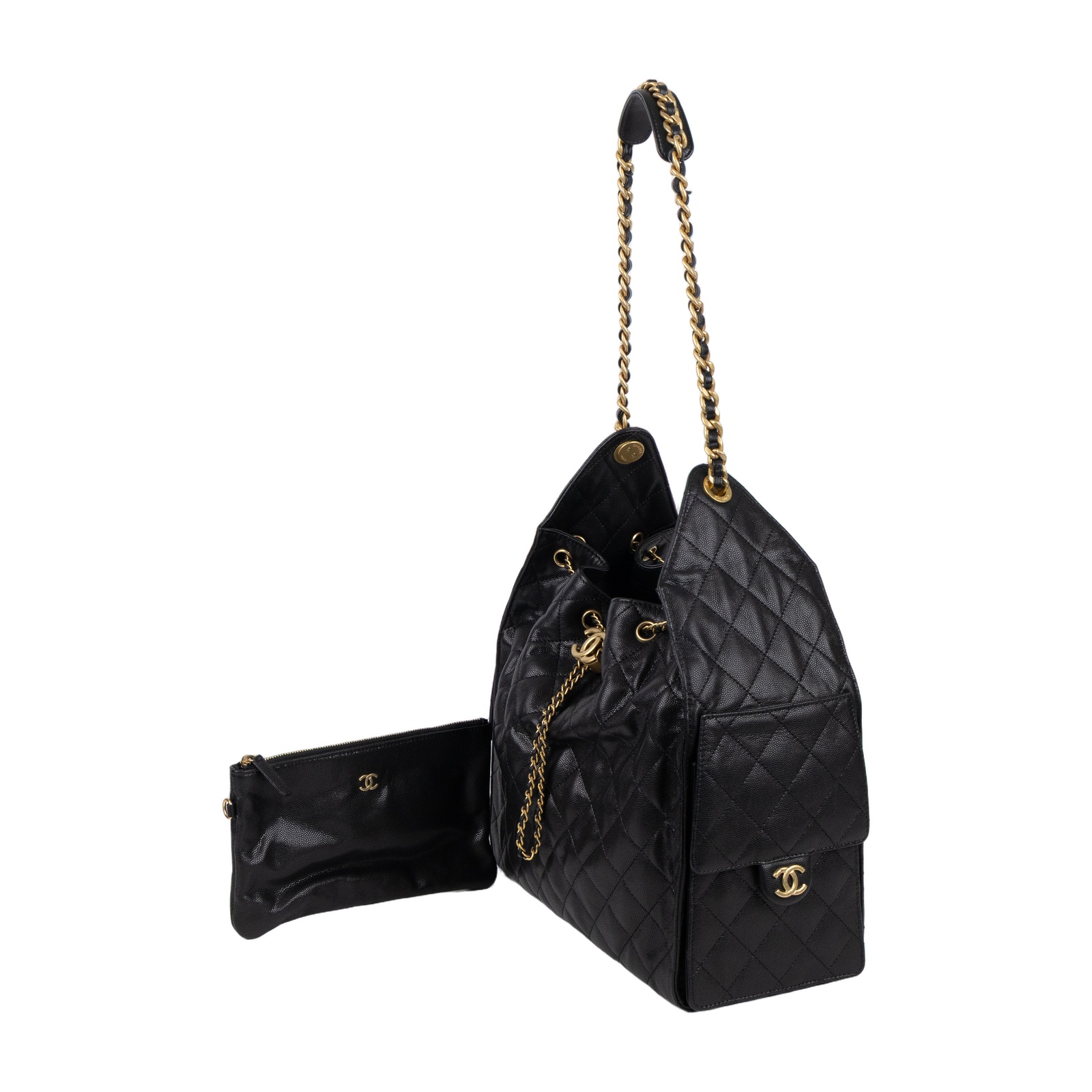 香奈兒 CHANEL 25 中型包 AS5311 晶片款 黑荔枝25包 中號 防塵袋