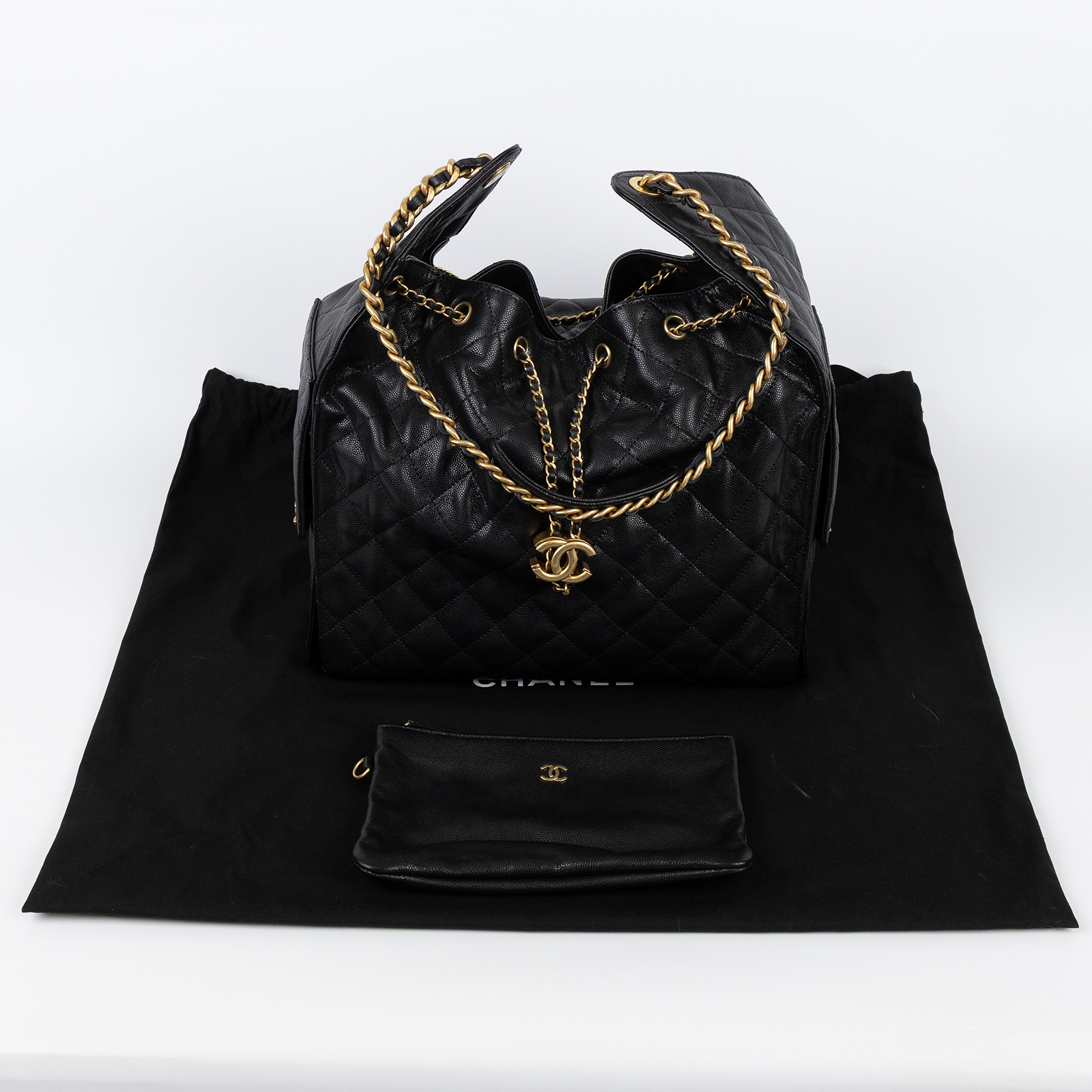 香奈兒 CHANEL 25 中型包 AS5311 晶片款 黑荔枝25包 中號 防塵袋