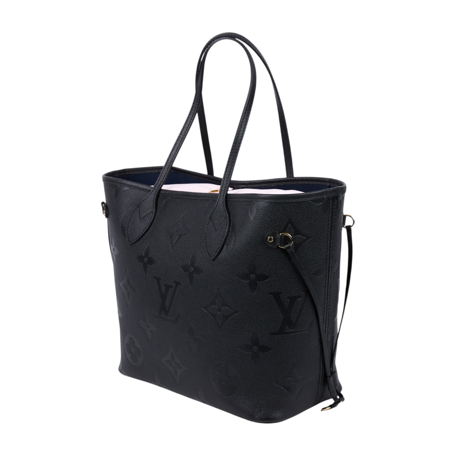 路易威登 LOUIS VUITTON Neverfull MM 手提 托特包 壓花牛皮 黑色 M45685 晶片款  防塵袋/內袋