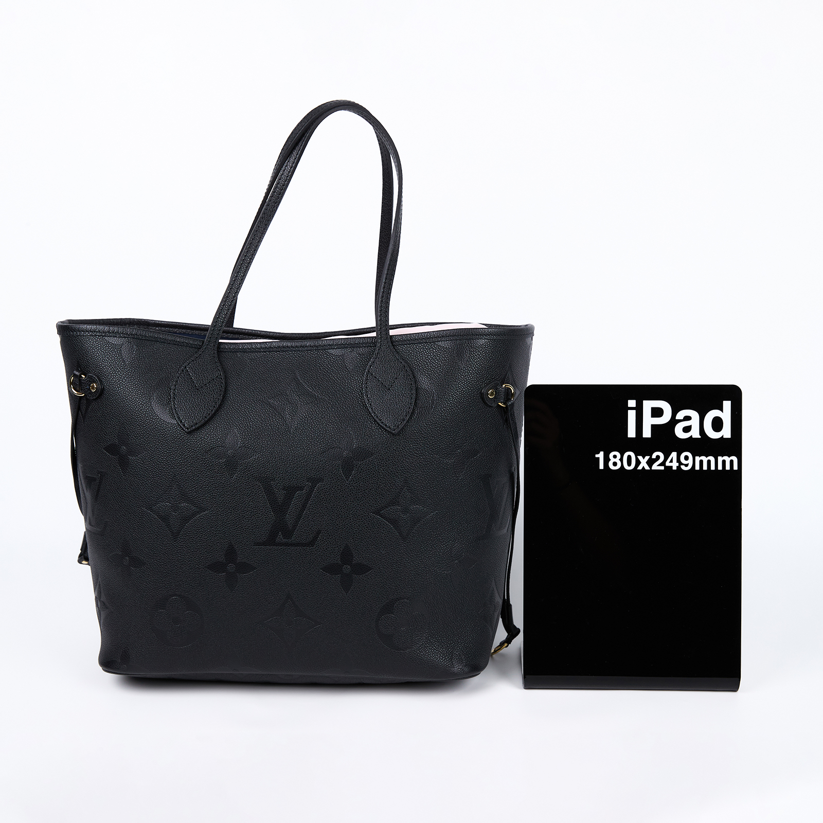 路易威登 LOUIS VUITTON Neverfull MM 手提 托特包 壓花牛皮 黑色 M45685 晶片款  防塵袋/內袋