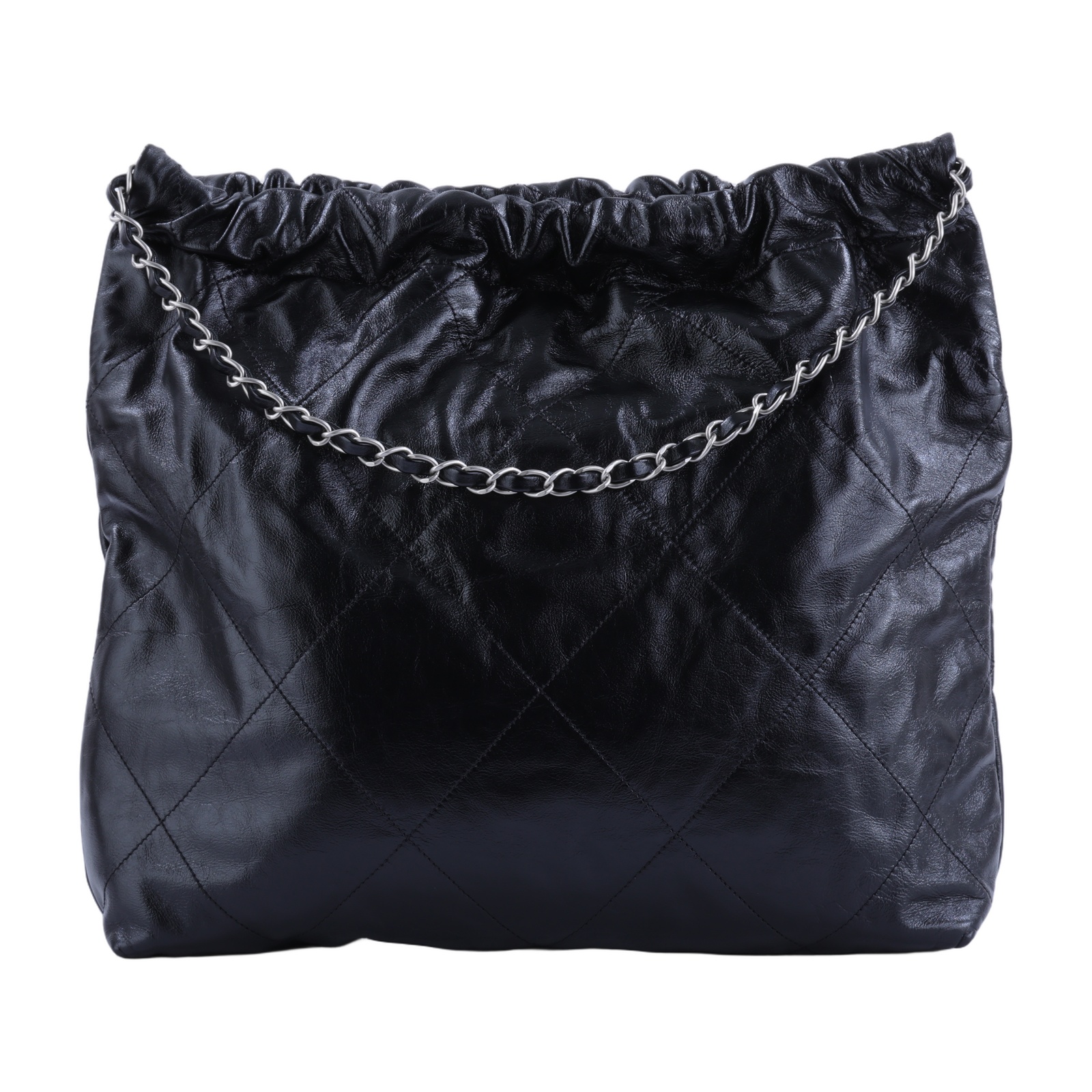 香奈兒 CHANEL 22 中型 束口包 AS3261 晶片款 黑銀22包中號 無附屬品