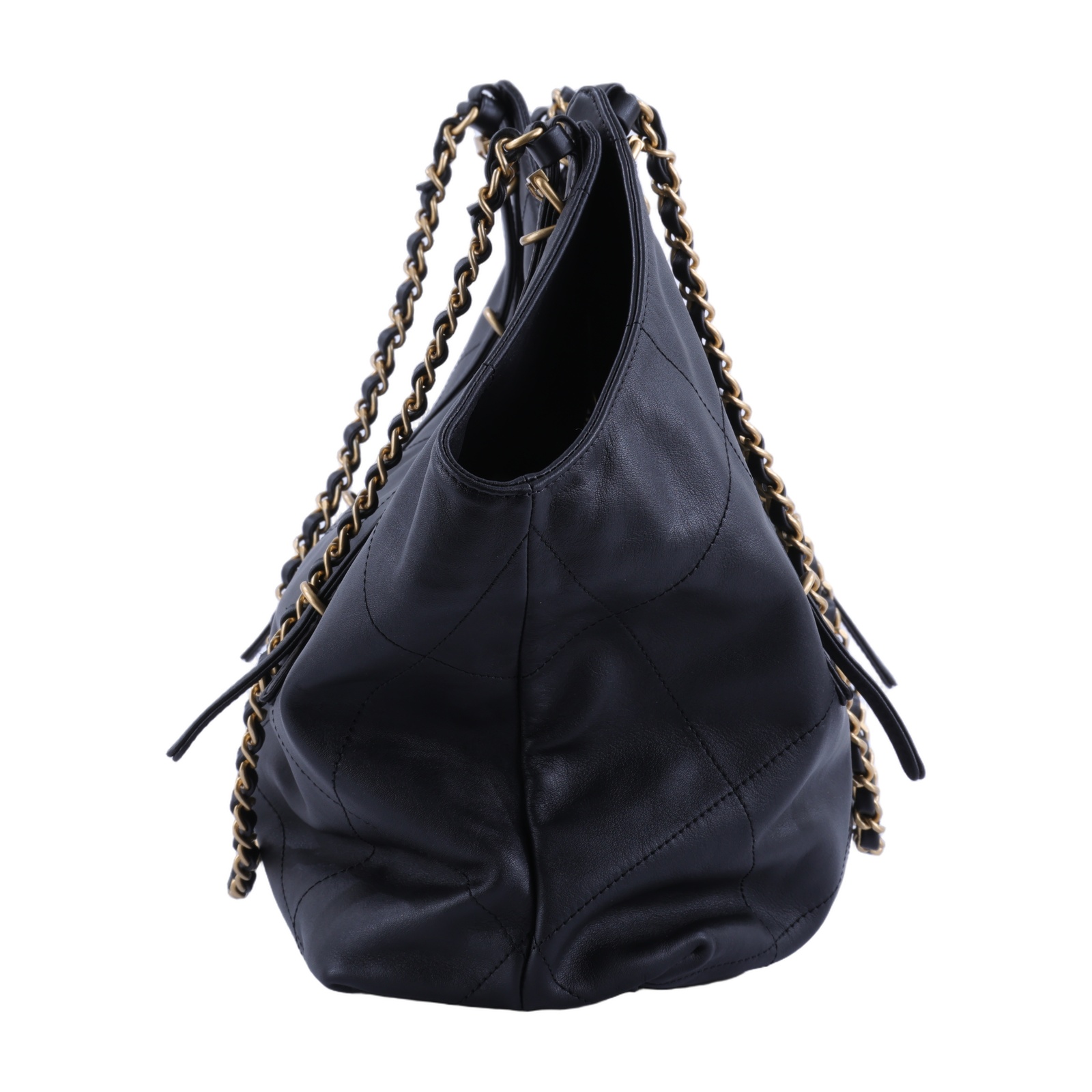 香奈兒 CHANEL HOBO 購物袋 托特包 肩背包 AS5466 B20565 晶片款 黑HOBO托特 小號 購買證明
