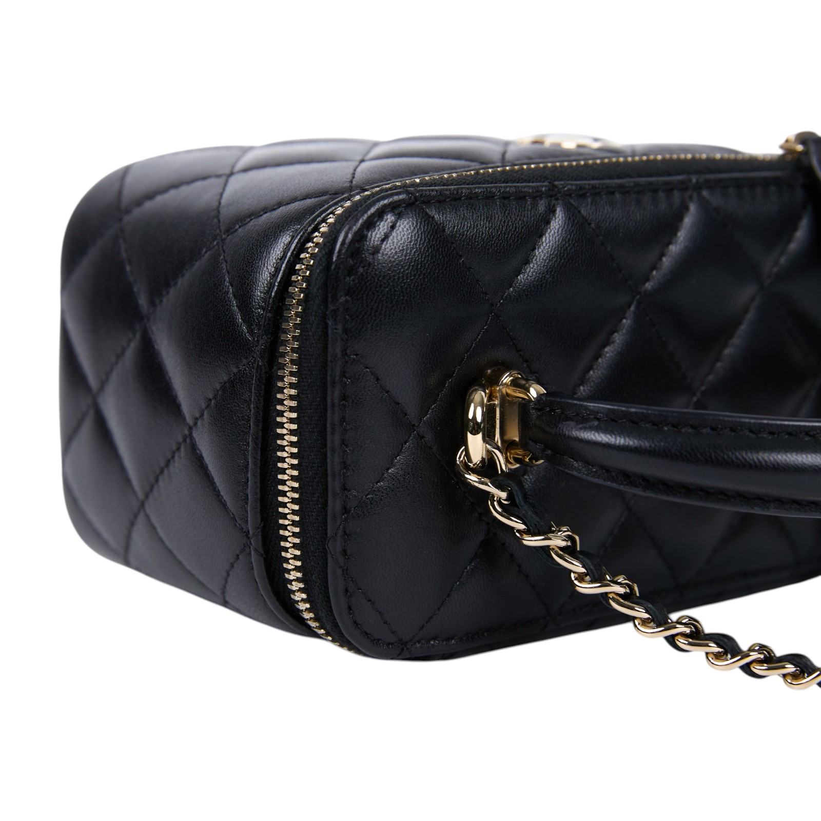 香奈兒 CHANEL Vanity Case 化妝箱 AP2199 31開 黑淡金羊化妝盒 原廠盒子/防塵袋/保證卡