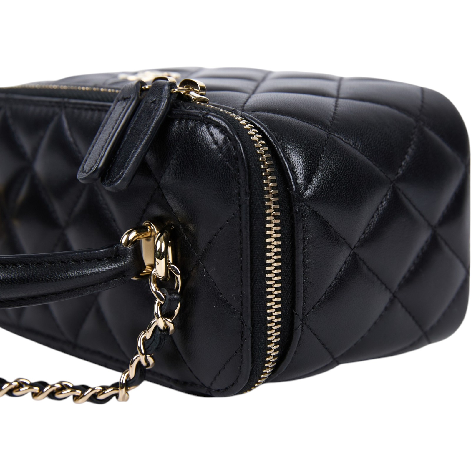 香奈兒 CHANEL Vanity Case 化妝箱 AP2199 31開 黑淡金羊化妝盒 原廠盒子/防塵袋/保證卡