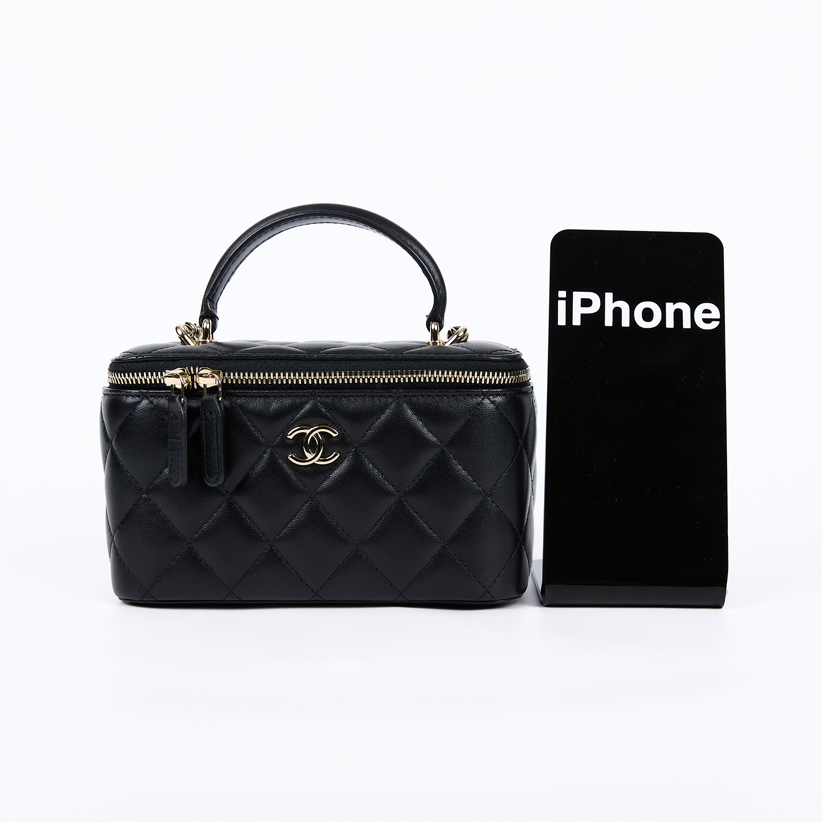香奈兒 CHANEL Vanity Case 化妝箱 AP2199 31開 黑淡金羊化妝盒 原廠盒子/防塵袋/保證卡