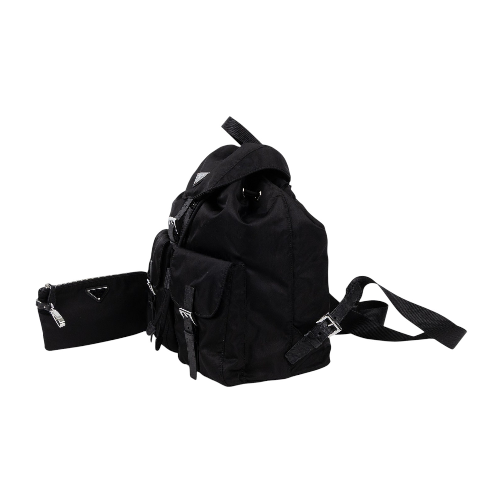 普拉達 PRADA Re-Nylon 中型 背囊 後背包 化妝袋 1BZ811_RV44 黑尼龍後背包 防塵袋/內袋